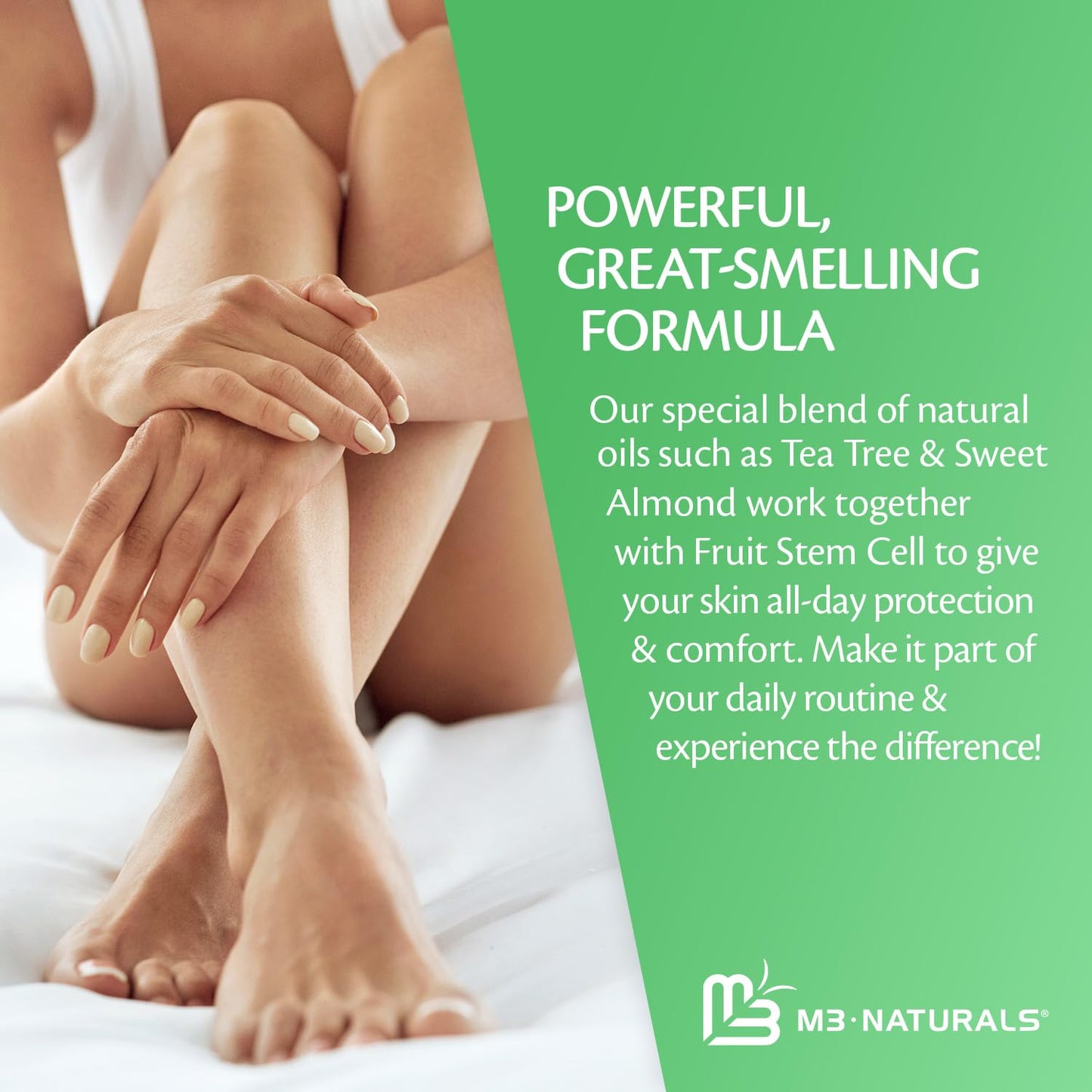 M3 Naturals Tea Tree Oil Foot Balm – Soothing Moisturizer for Dry, Cracked Feet & Nails | Hydrating & Nourishing Skin Care for Tired, Rough, and Calloused Feet | Refreshing 2 oz Balm