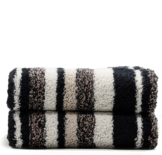 Italic Ultraplush 100% Australian Cotton Towels Standard 6 Piece Set, 2 Bath, 2 Hand, 2 Washcloths, 800GSM Lightweight, Highly Absorbent Quick Dry Soft Resort Grade Towels (Stripe Multi-Color)