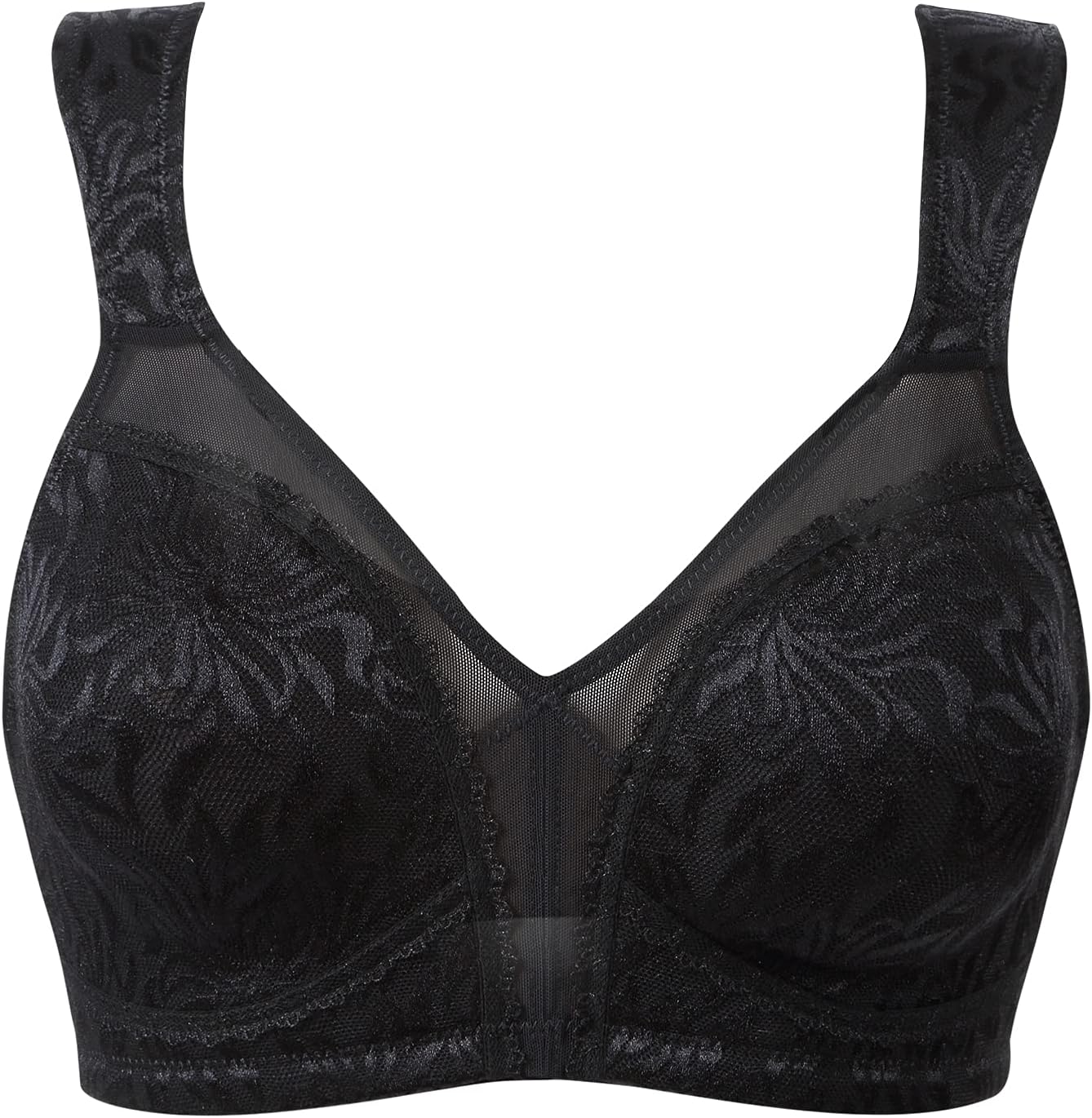 ZeroBound Women's Minimizer Bras Comfort Cushion Strap Wirefree Full Coverage Large Bust Non-Padded Bra