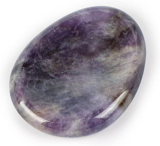 Artistone Amethyst Crystal Thumb Worry Stone Carved Healing Crystals Pocket Palm Stones for Anxiety Stress Relief Meditation