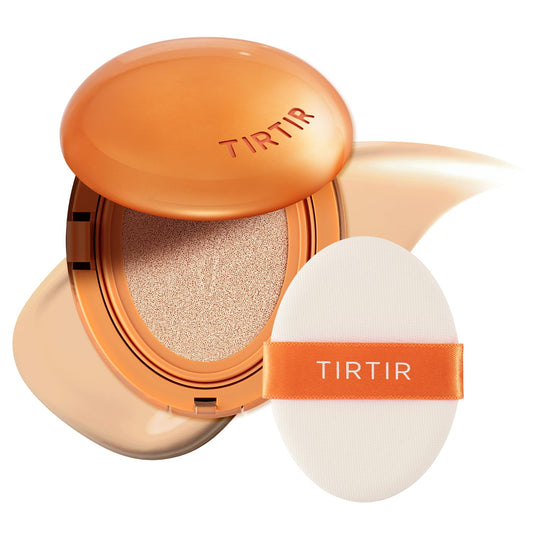 TIRTIR [*Mini Size Mask Fit Ai Filter Cushion Foundation | AI-Like Semi-Matte Finish - Up to 72-Hour Medium to Full Coverage Korean BB Cushion Make up Beauty, #21N Ivory, 0.15 Fl Oz