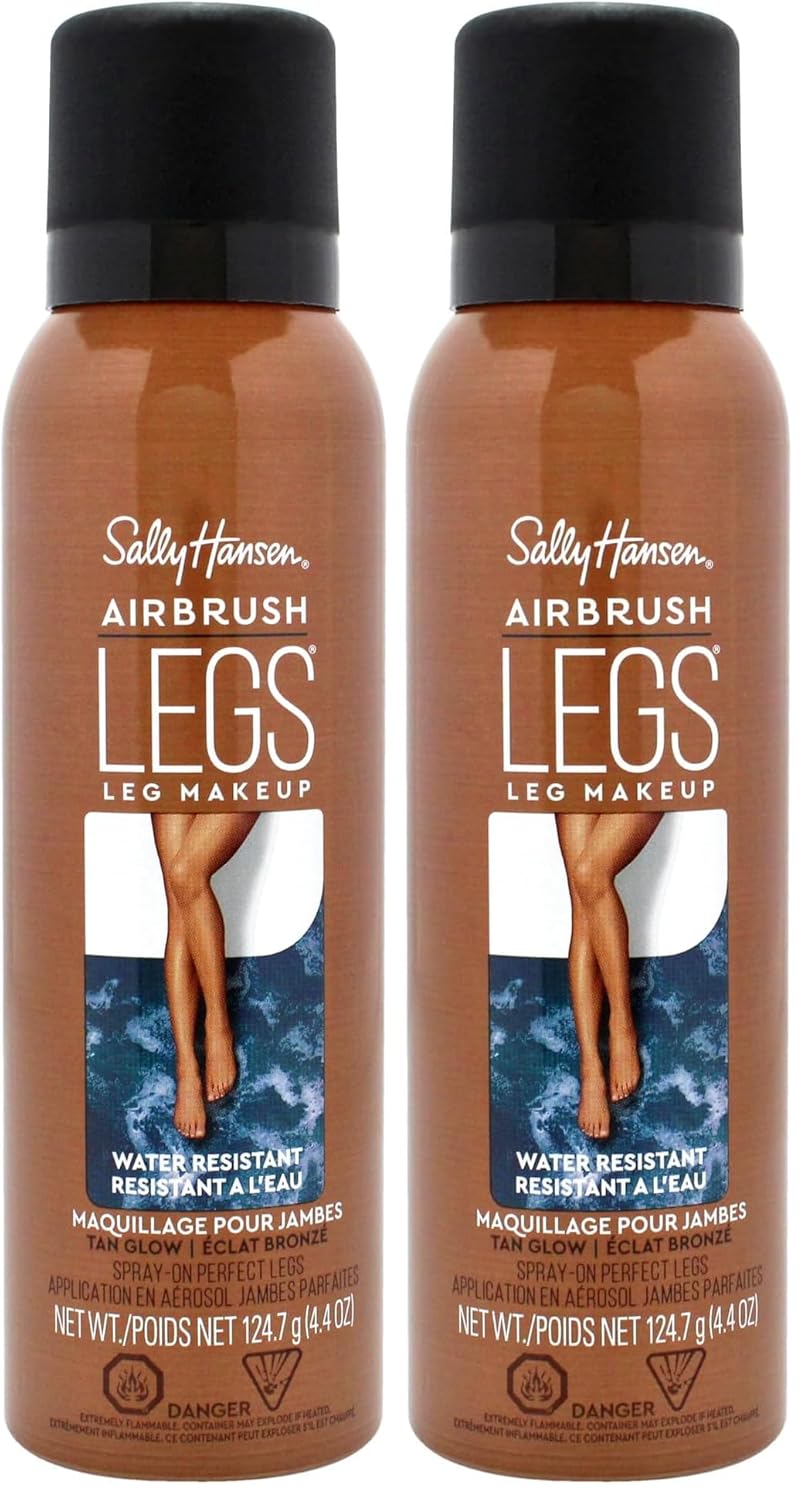 Sally Hansen Airbrush Legs, Leg Spray-On Makeup, Tan Glow 4.4 Oz (Pack of 2)