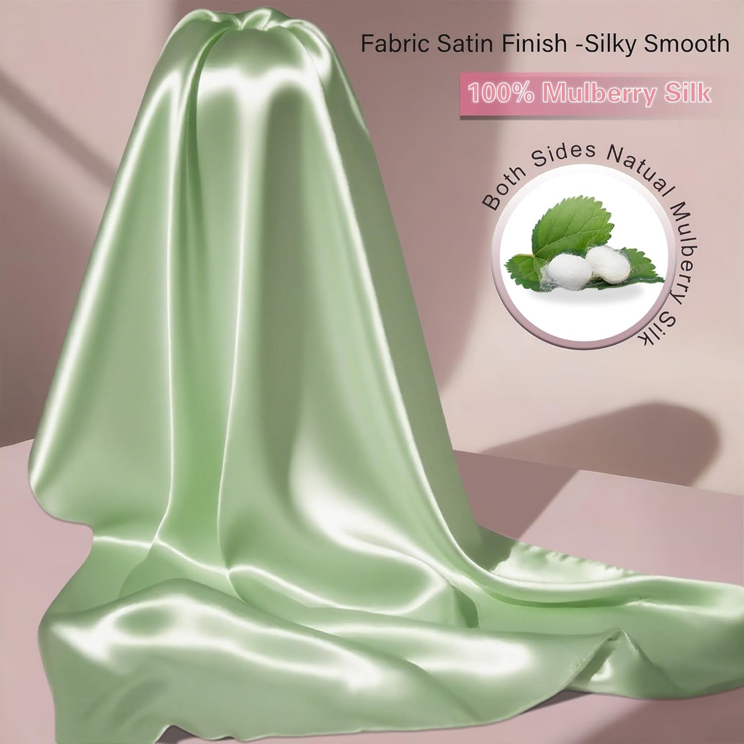 Mulberry Silk Pillow Cases Queen Size Set of 2, Ultra Smooth Soft Breathable Cooling Pillow Cases for Hot Sleepers, Silk Satin Pillowcases 2 Pack with Zipper for Hair and Skin, Gifts for Women