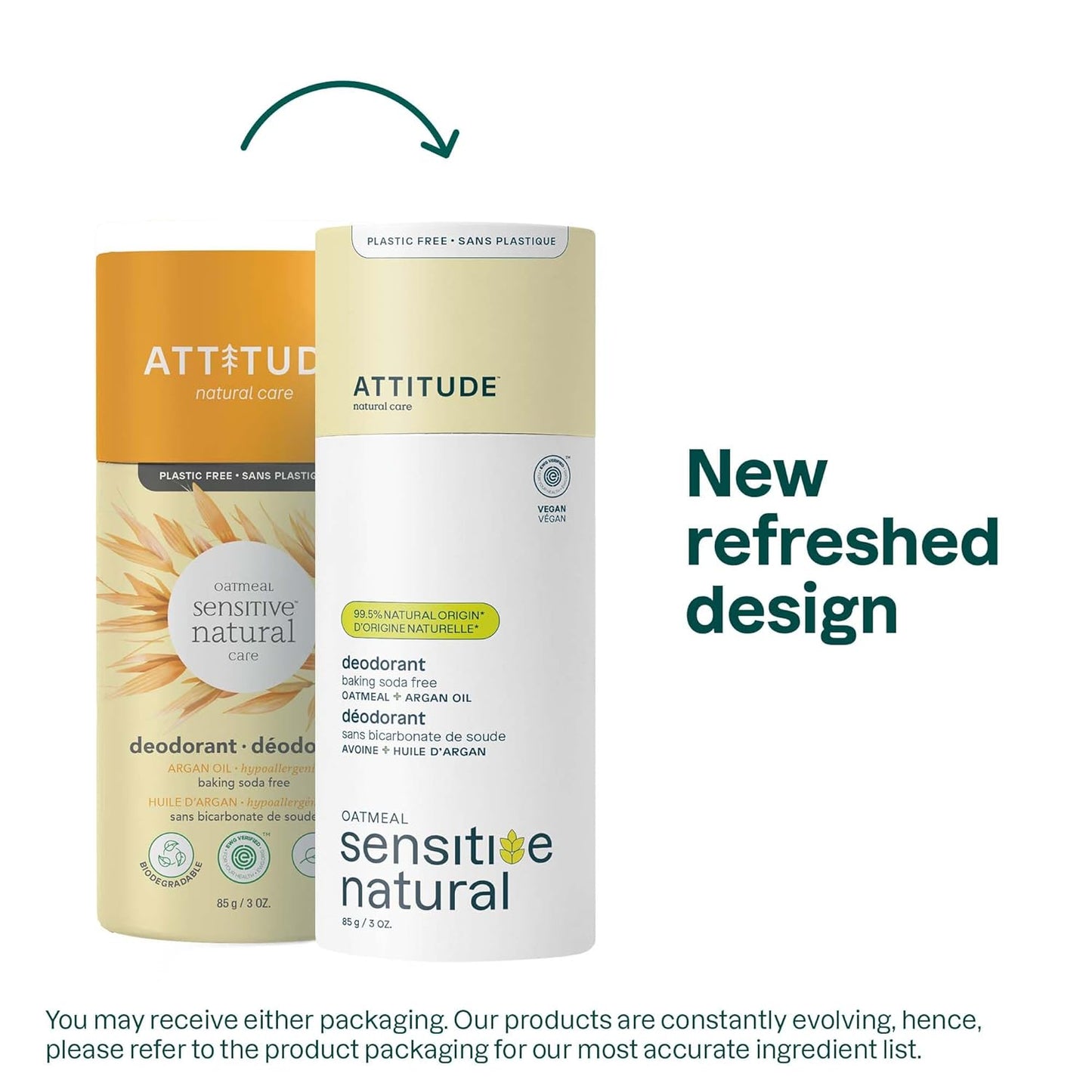 Attitude Sensitive Skin Deodorant Stick, Argan Oil, Aluminum Free, Vegan, Parabens Free, 3 Ounces (Pack Of 1)