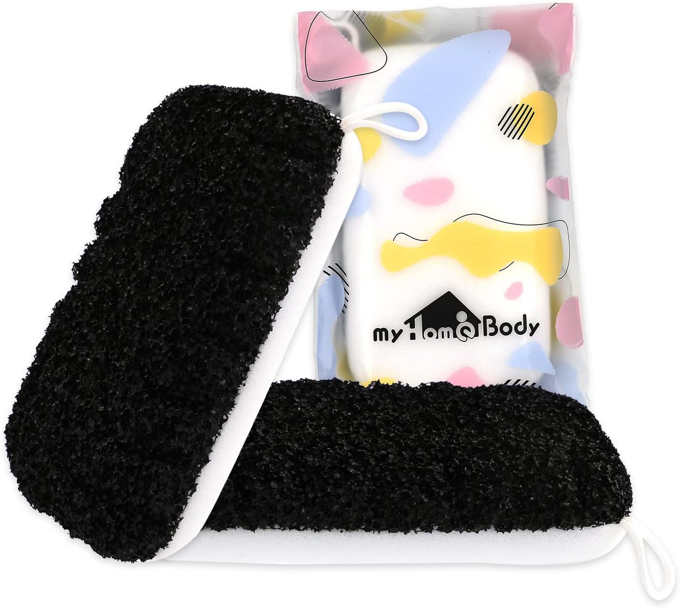 myHomeBody Extra Exfoliating Body Scrubber, Bath Sponge for Women, Loofah Exfoliator for Men, 2pc