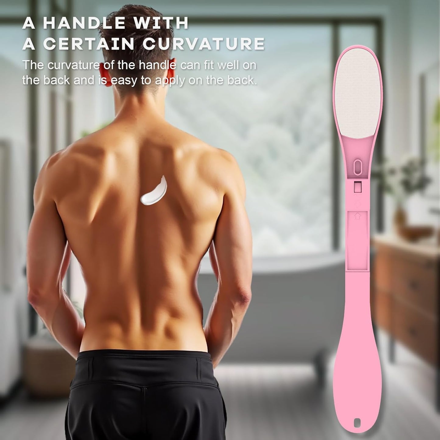 SFFTCYY&ZGTJ Lotion applicator for Back self,Back Scratcher,Back Lotion applicator for Women,Tanning mitt,Gifts for Seniors,Back Washer,Lotion Back applicator,Foldable,Portable,applicator Pads,Pink