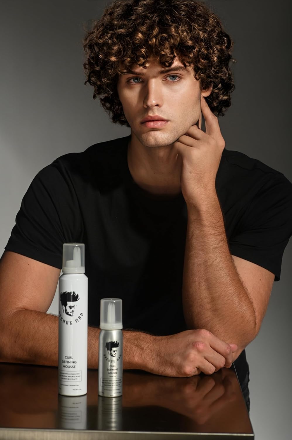 Avenue Man Curl Defining Mousse - Lightweight Styling Curl Foam for Defined, Frizz-Free Curls - Curly Hair Mousse for Men with Argan Oil, Aloe, and Green Tea Controls Frizz & Adds Shape - (6.0 Oz)