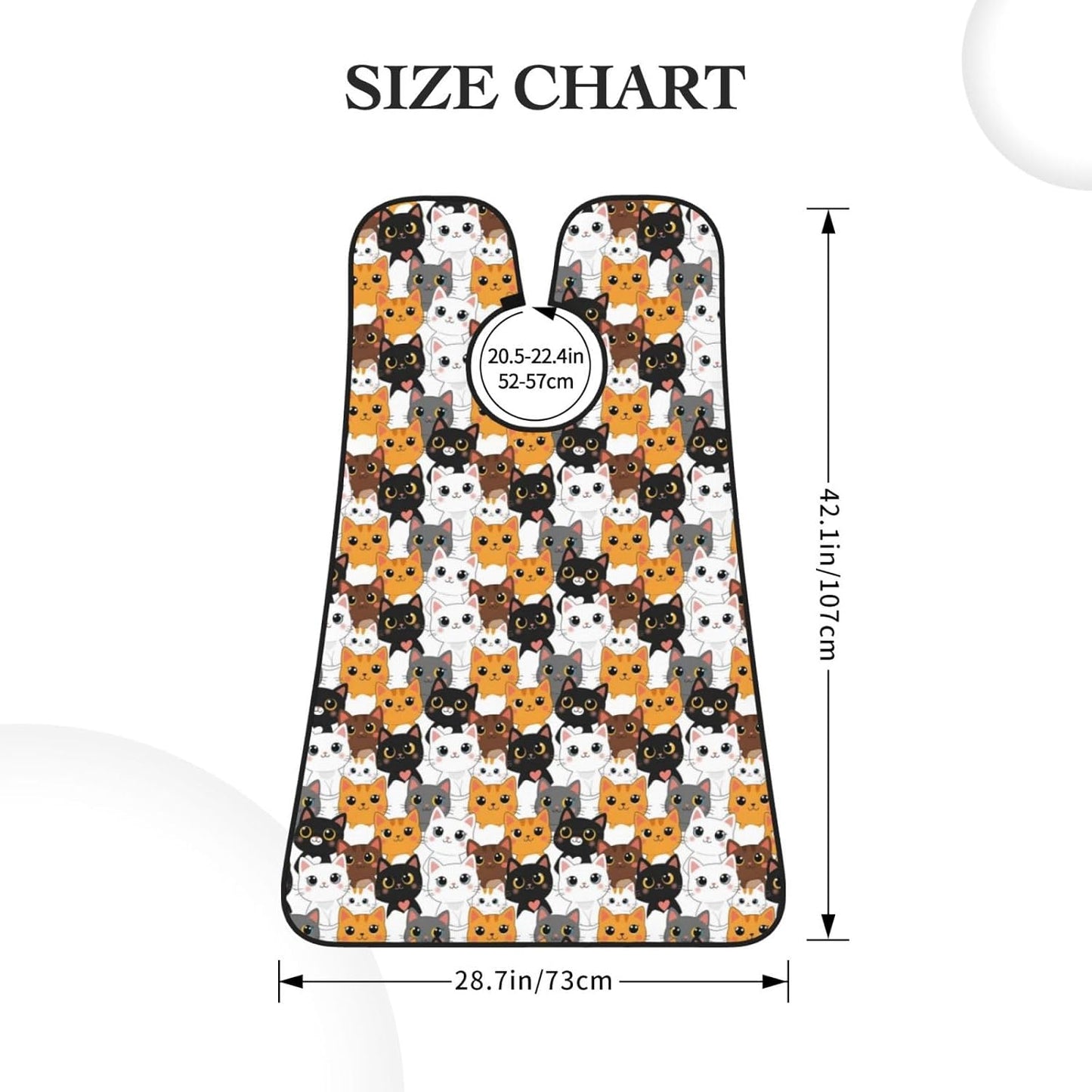 Adjustable Beard Bib, Non-Stick Hair Catcher Cape for Men's Shaving, Waterproof with 2 Suction Cups, Cute Cat Kitten Head Cartoon Cats Shave Bib