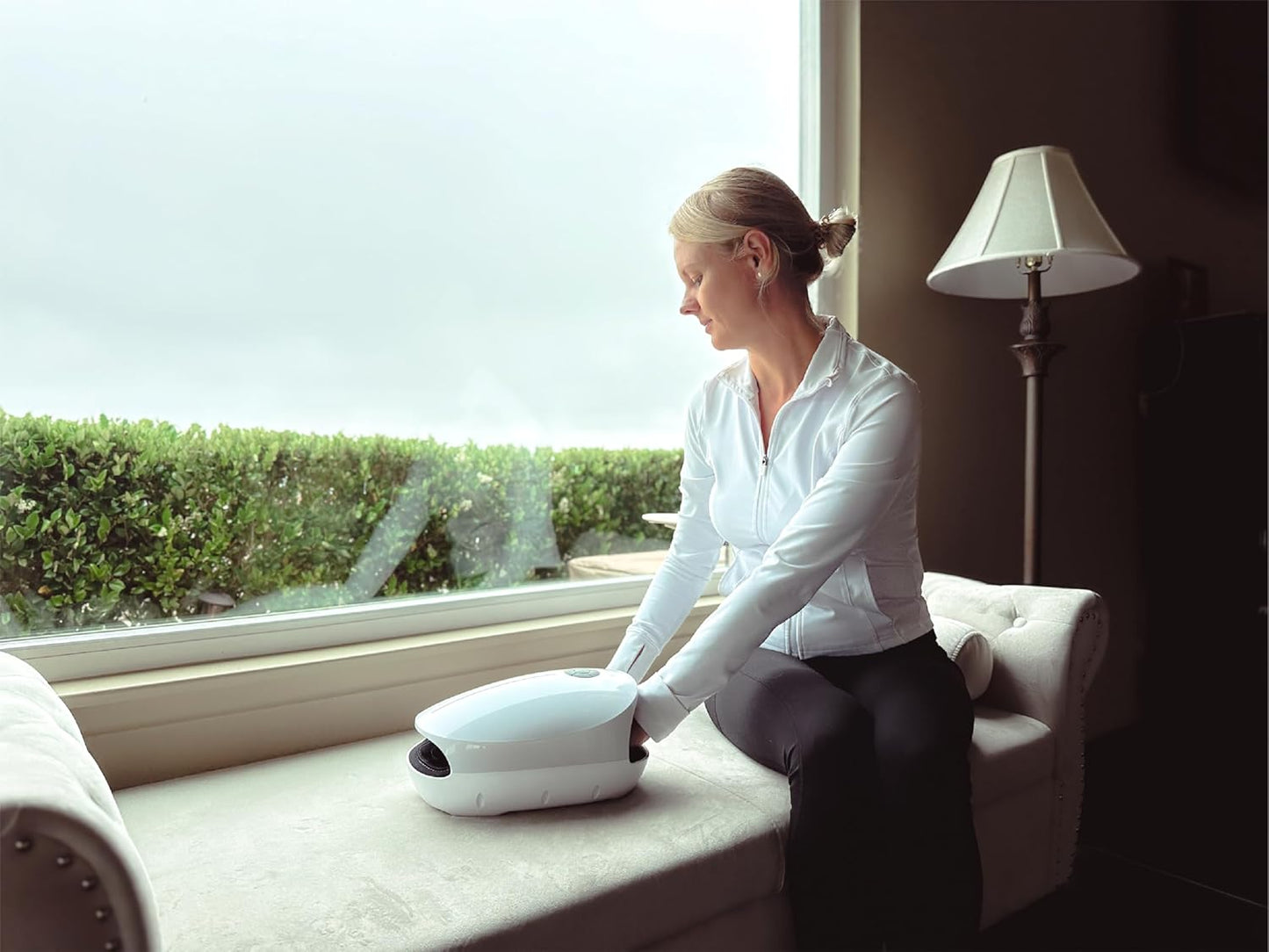 Nobol Cordless Hand Massager UltraPod AirTouch with Heat, Compression, Roller Kneading, and Fan Cooling for Arthritis, Carpal Tunnel, and Finger Numbness Relief (White)