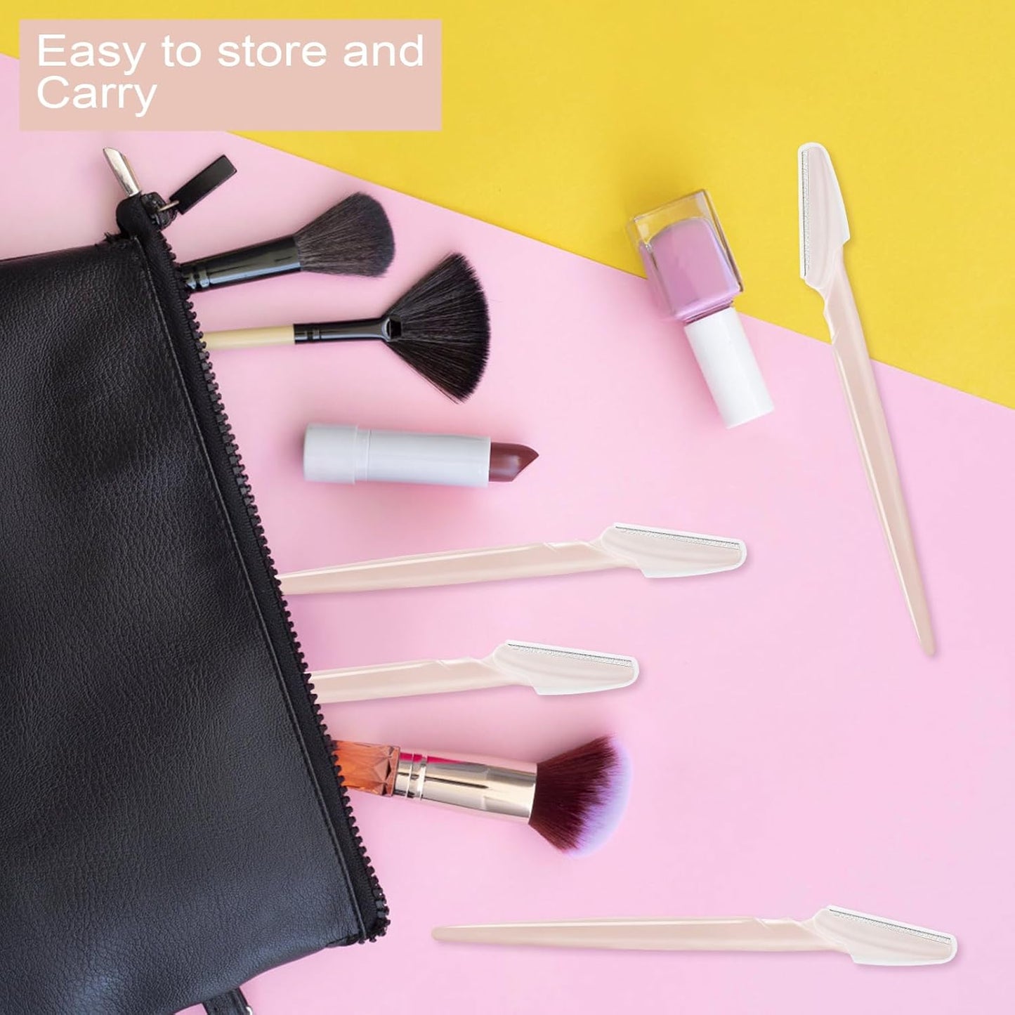 21 Pcs Eyebrow Razors, Face Razors Multipurpose, Exfoliating Dermaplaning Tools, Eyebrow Trimmers Shaver with Safety Cover, Facial Hair Removal for Women Men Body Use (Light pink)