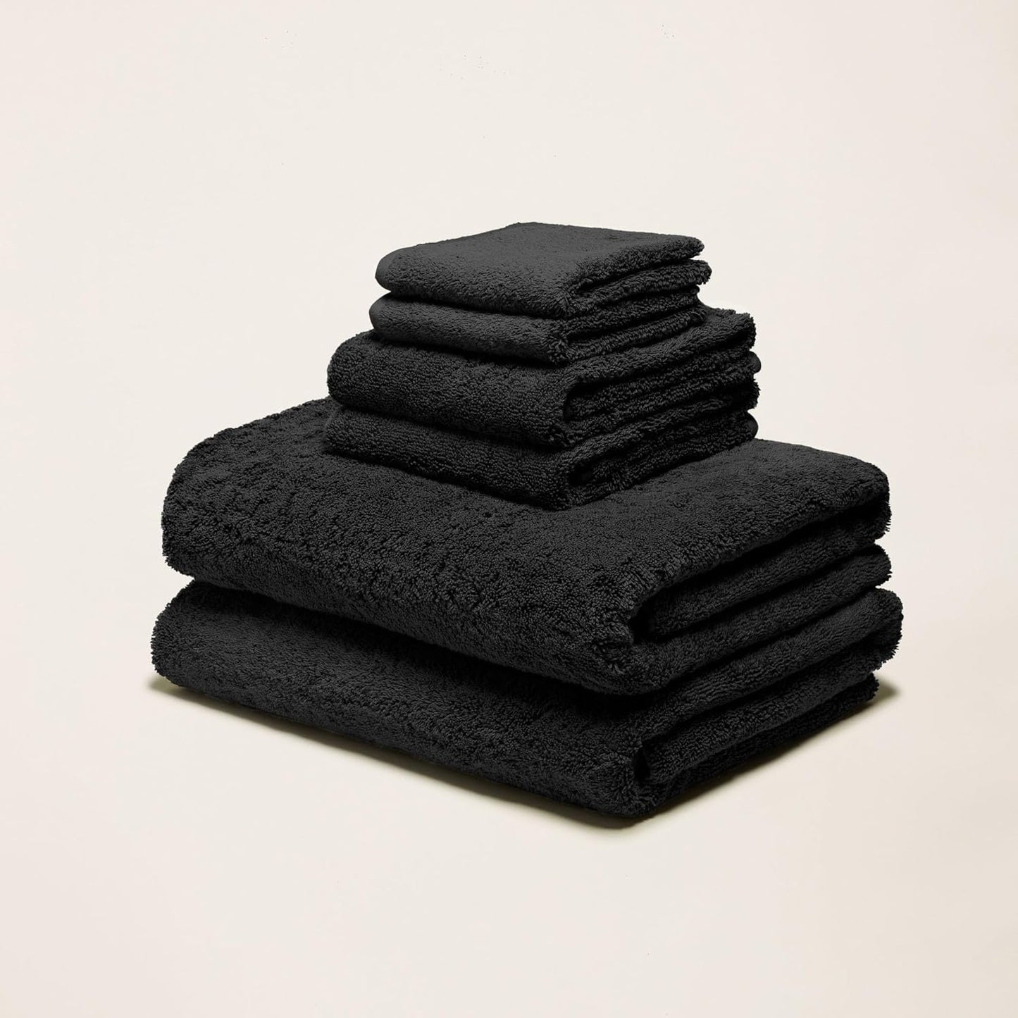 Italic Ultraplush Luxe 6 Piece Towel Set – 2 Bath Sheets, 2 Hand Towels, 2 Washcloths – 800GSM Soft, Highly Absorbent & Quick Drying, Resort Grade 100% Australian Cotton Towels (Black)