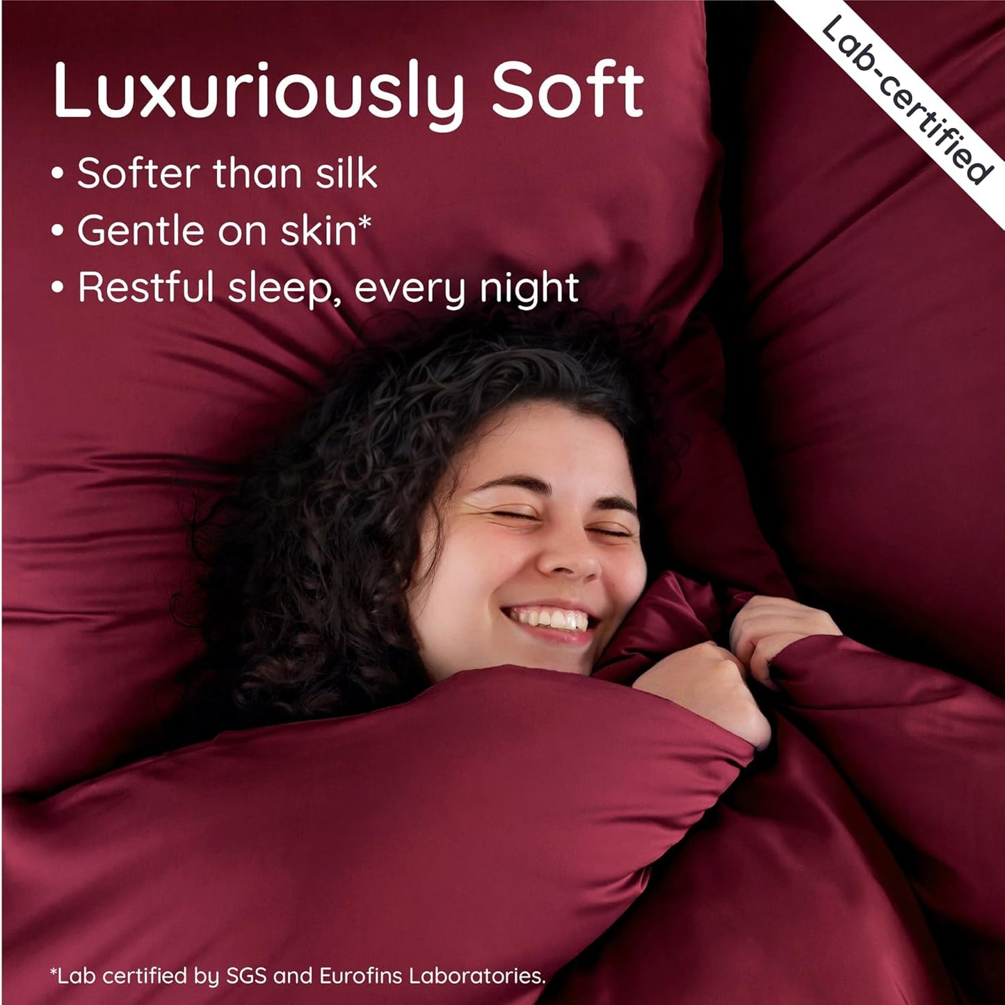 Bambaw 100% Viscose Derived from Bamboo Pillow Cases Queen Size Set of 2, Cooling Pillow Cases Queen Size, Breathable & Anti Acne Pillow Cases, Luxury Pillow Cases with Envelope Closure (Burgundy)