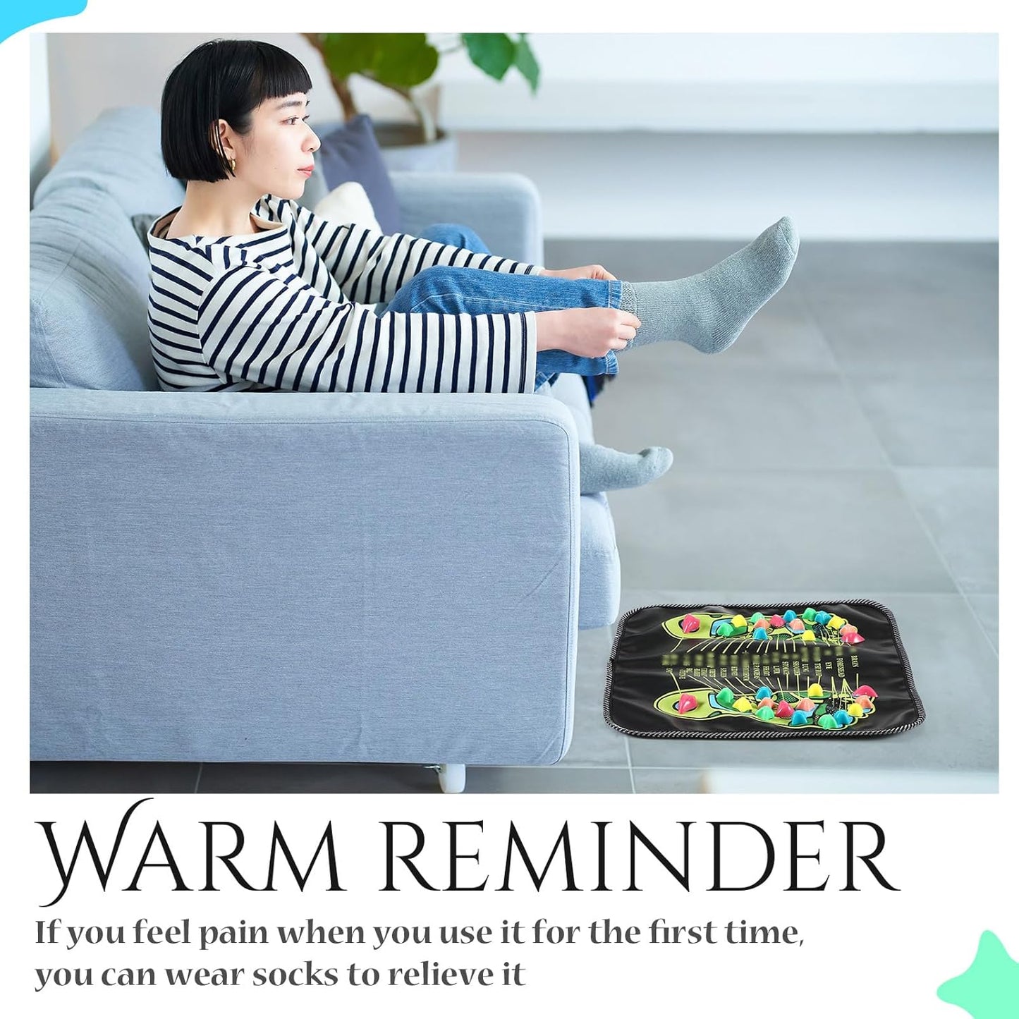 TrelaCo Foot Massage Mat Reflexology Walk Stone Road Foot Massage Acupoint Mat for Acupressure Relaxes for Long Sitting Elderly Students and Office Workers (13.78 x 13.78 Inches)