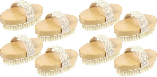 4pcs Dry Brushing Body Brush, Natural Bristle Dry Skin Exfoliating Brush Body Scrub for Flawless Skin, Cellulite Treatment, Lymphatic Drainage and Blood Circulation Improvement (Pack of 2)