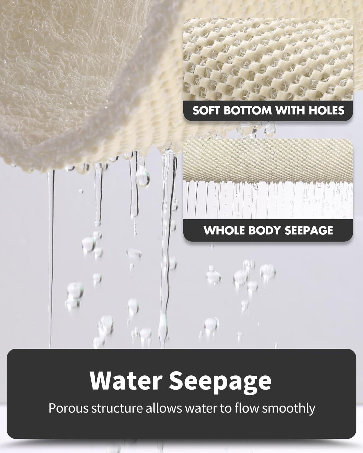 Non-Slip Bathtub Mat, 24x35 Inch Shower Mats for Bath Tub, PVC Loofah Bathroom Mats for Wet Areas, Quick Drying