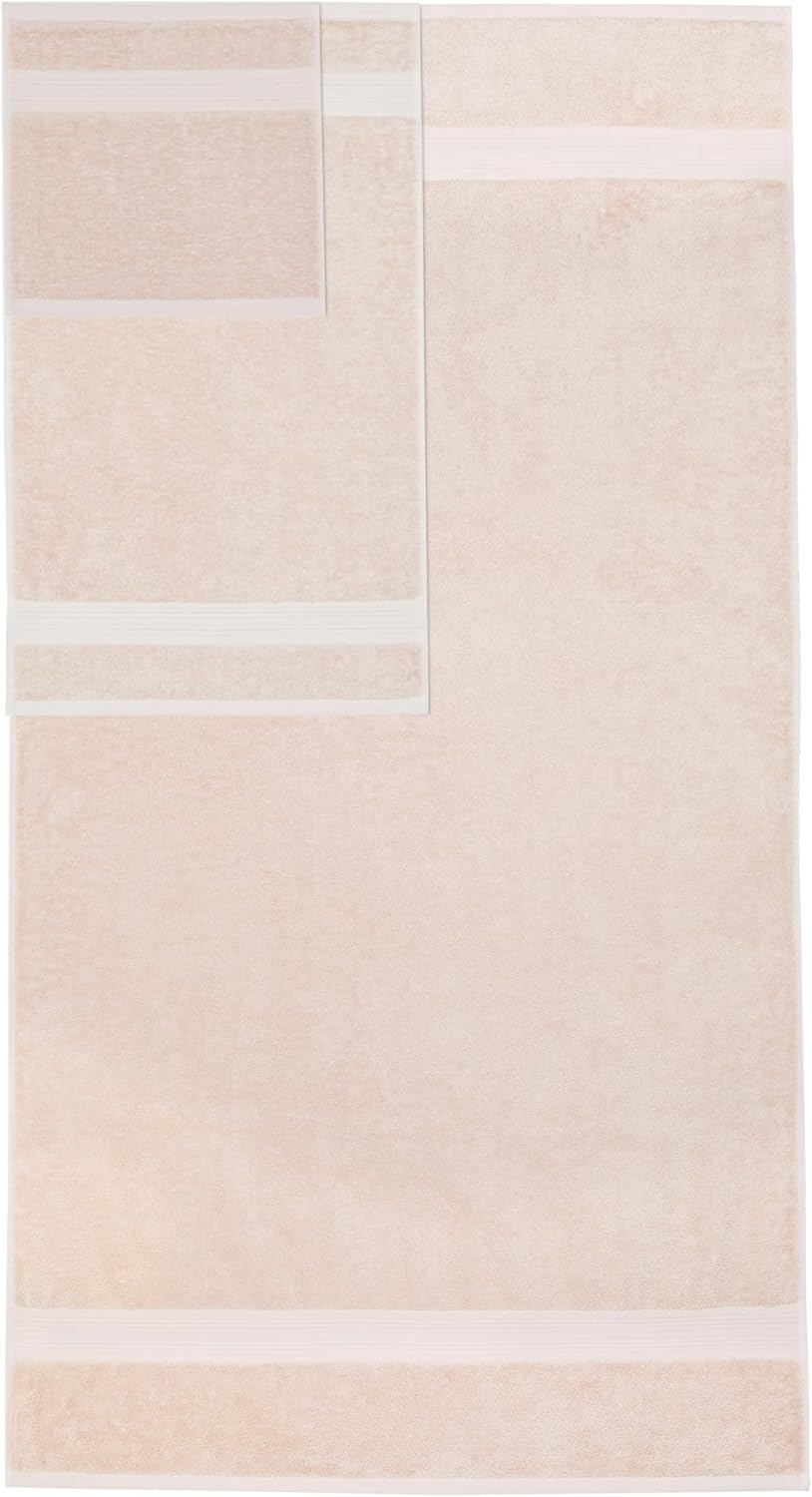 Amazon Basics Fade Resistant Bath, Hand and Washcloth Towel Set, 100% Cotton, Set of 6, 30 x 54 inches, Blush Pink