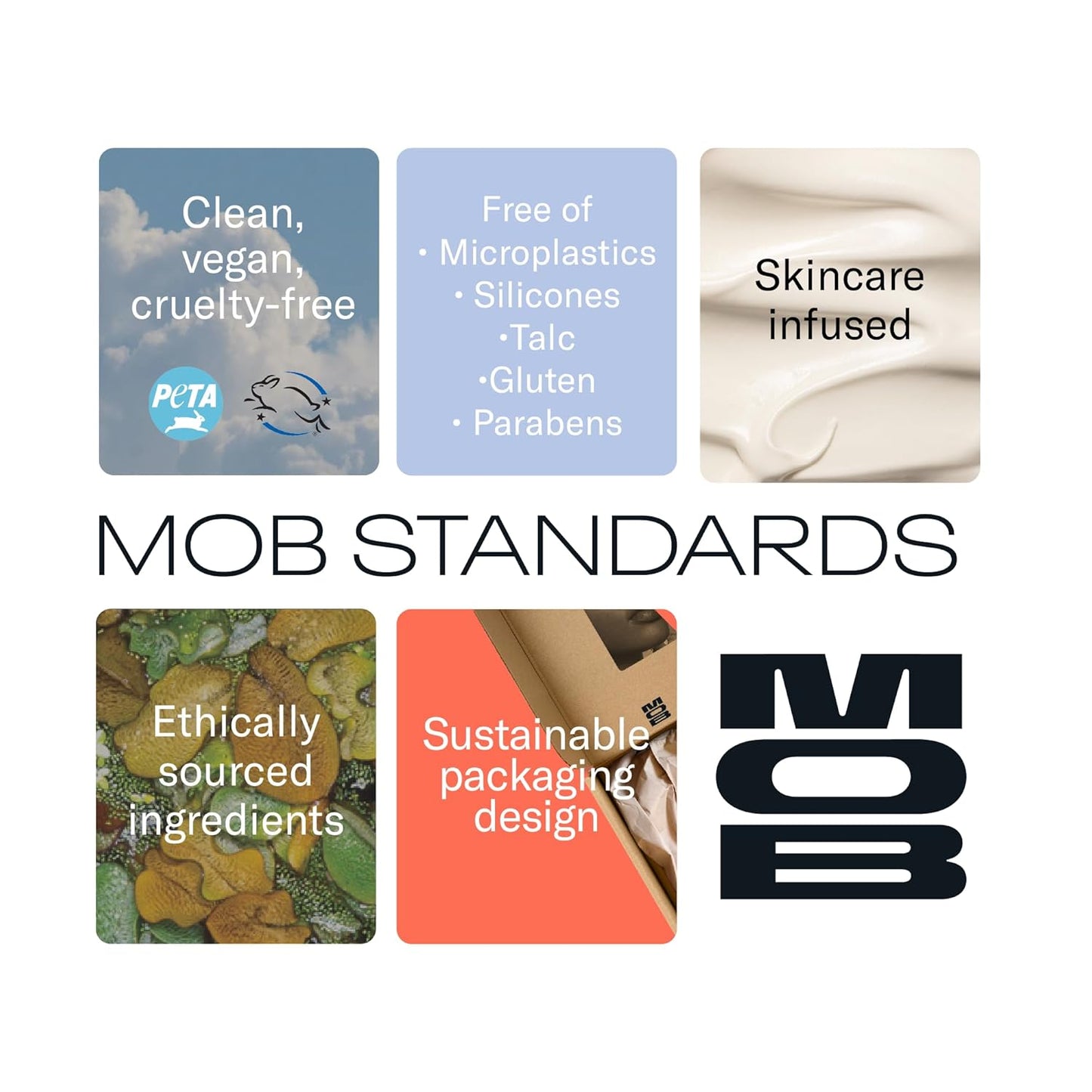 MOB Beauty Cream Clay Eyeshadow M141 – Smoky Cornflower Blue | Skincare-Infused, Vegan, Blendable Cream-to-Velvet Finish, Buildable Pigment, Clean Eyeshadow in Sustainable, Biodegradable Compact