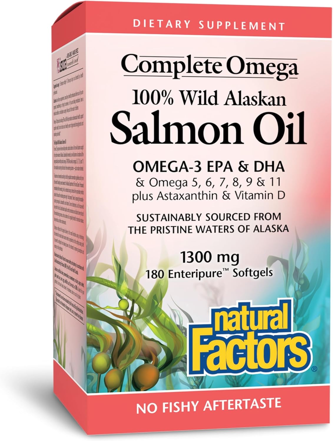 Complete Omega by Natural Factors, Wild Alaskan Salmon Oil, Supports Heart and Brain Health with Omega-3 DHA and EPA, 180 softgels (180 servings)