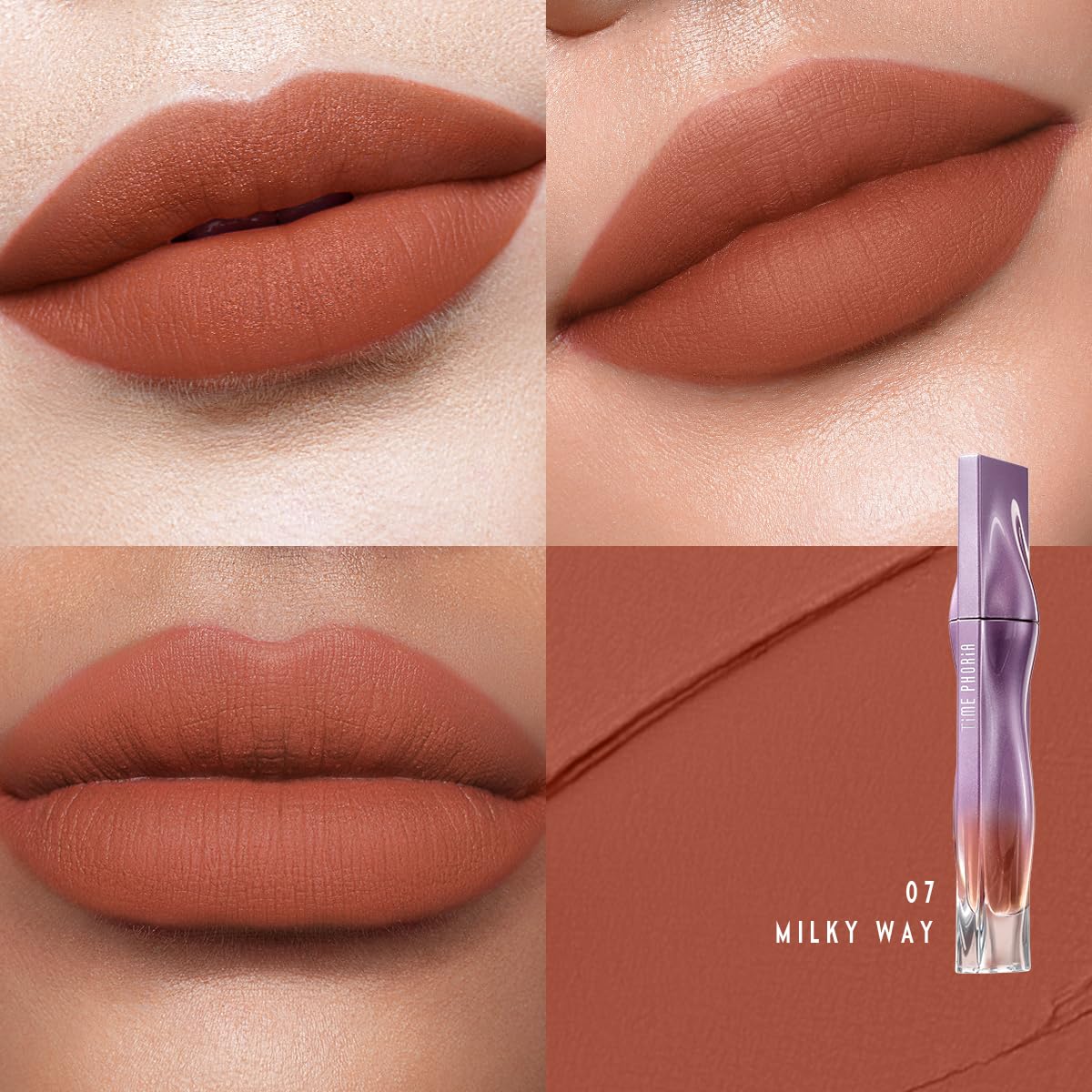 NEBULA VELVET LIP CREAM-Long Lasting Lip Stain, Waterproof and Transfer Proof Lip Tint, Matte Finish Lipstick, Smooth Out Lip Lines, Lightweight Lip Cream, High Coverage (07 MILKY WAY)