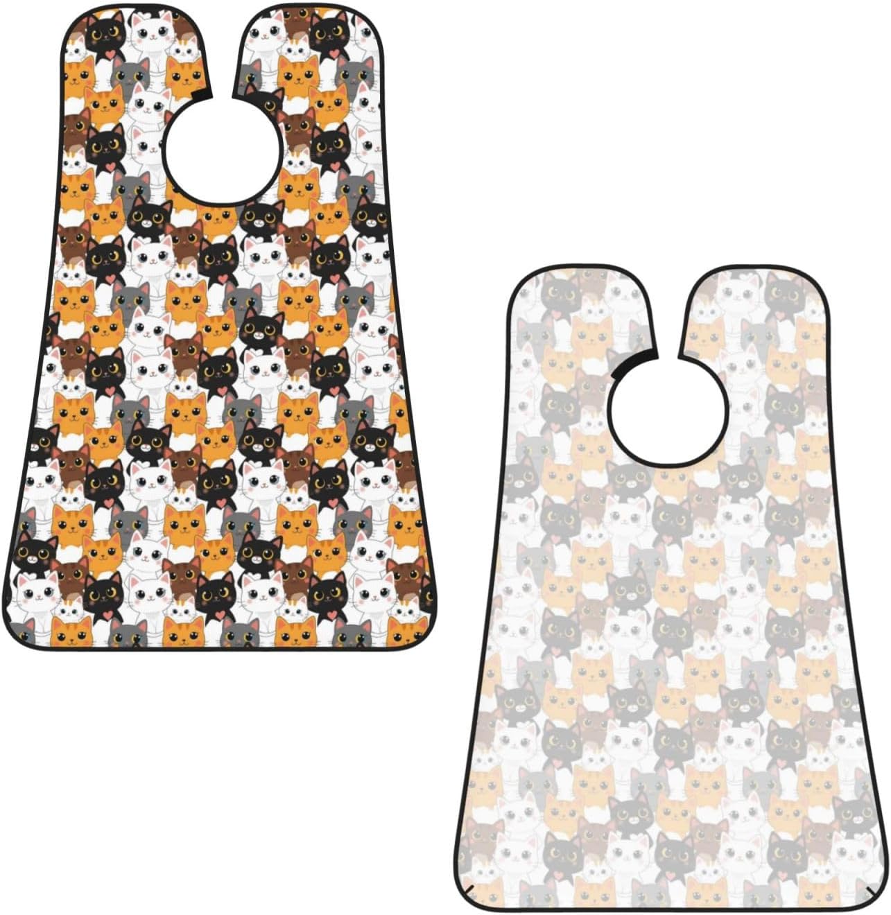 Adjustable Beard Bib, Non-Stick Hair Catcher Cape for Men's Shaving, Waterproof with 2 Suction Cups, Cute Cat Kitten Head Cartoon Cats Shave Bib