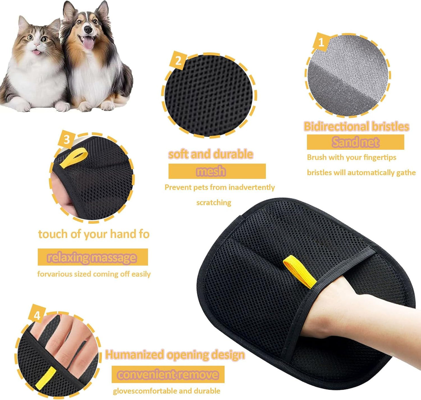 1 piece of electrostatic pet hair remover, Reusable cat and dog hair removal gloves for sofas, clothes, blankets, furniture, and car seats