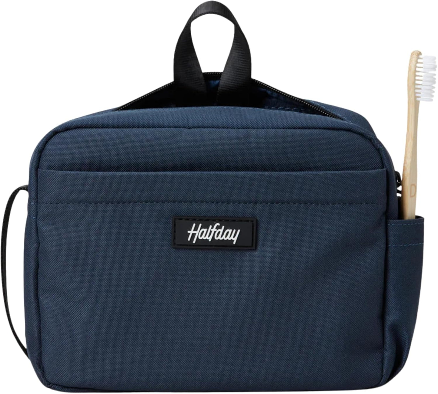 Halfday Sidecar Toiletry Bag | Travel Organizer for Men & Women with Waterproof Pouch, Mesh Pockets, Toothbrush Holder, Hanging Loop (Lightweight, Durable, Water-Resistant), Marine