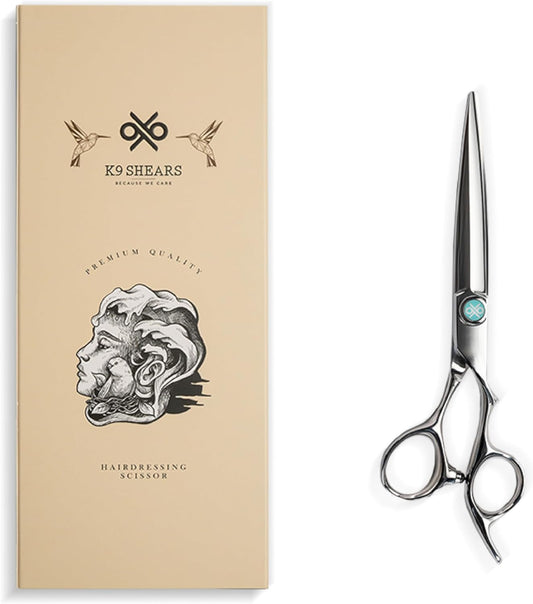 K9 6.5" Hair Scissors for Slide Cutting – Creating Clean, Defined Lines for a Polished haircut, Handcrafted, Ergonomic Handle, Barber Shears Made with Premium VG10 Steel for Superior Durability
