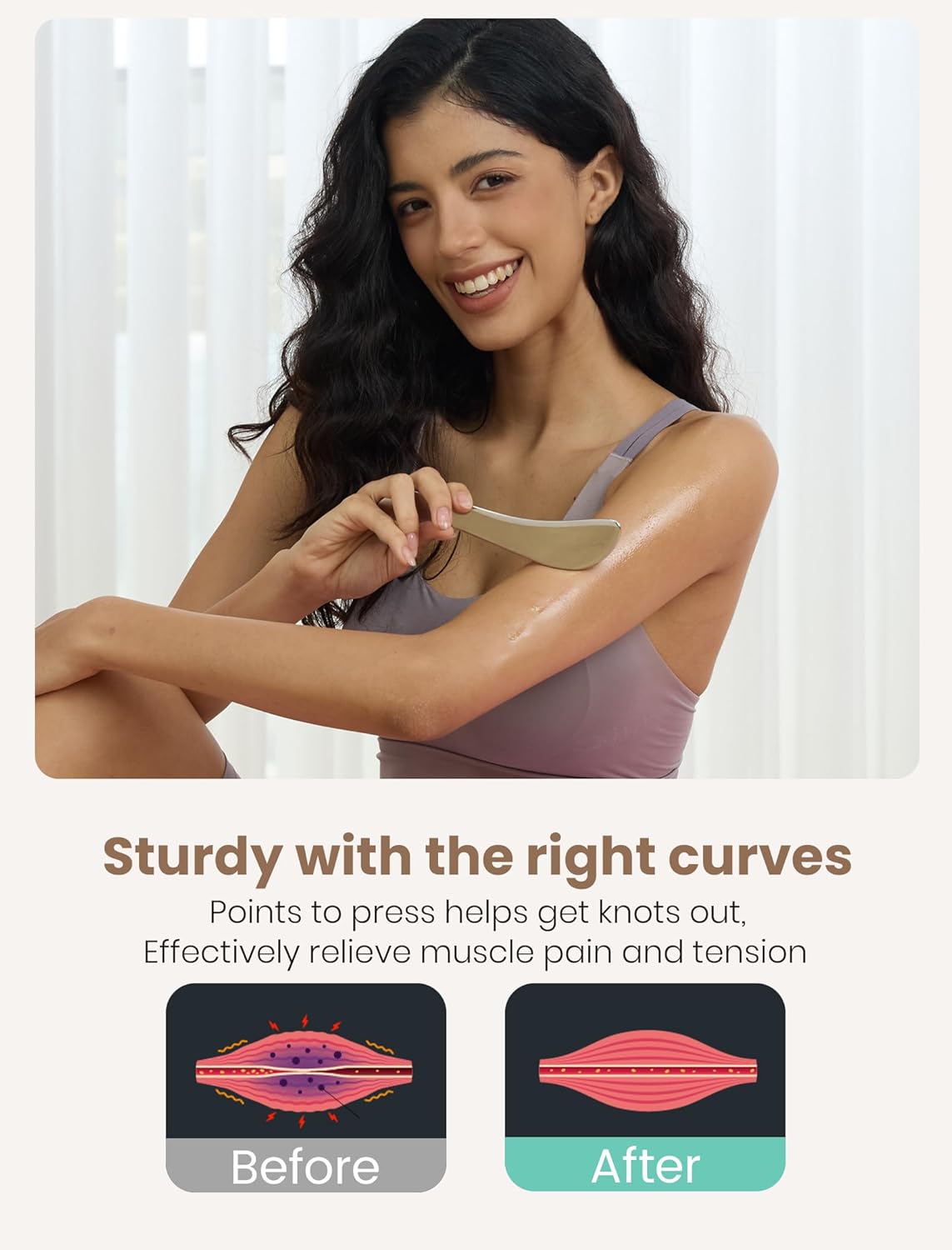 lifechill Stainless Steel Gua Sha Tools for Whole Body, Heavy-Duty Metal Muscle Scraper Tool for Pain Relief Deep Tissue, Fascia Massage Tools for Soft Tissue Therapy