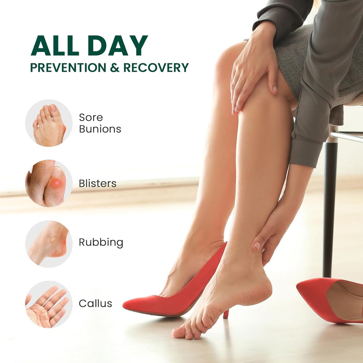 Welnove Gel Blister Bandage - 24 PCS Hydrocolloid Bandages for Prevention & Recovery, Blister Cushions for Heel, Toes & Foot, Blister Bandages for High Heels, Sandals, Wedding, Party (Variety Pack)