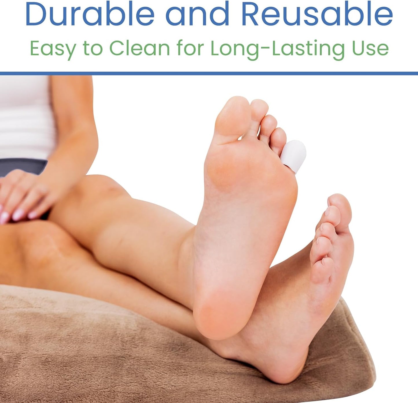 ViveSole Soft Gel Toe Protectors for Men & Women (10 Pack) - Toe Caps for Foot Pain Relief - Flexible Cushion Sleeves for Blisters, Ingrown Toenails, Hammer Toes, Corns, Calluses, Blisters (Small)