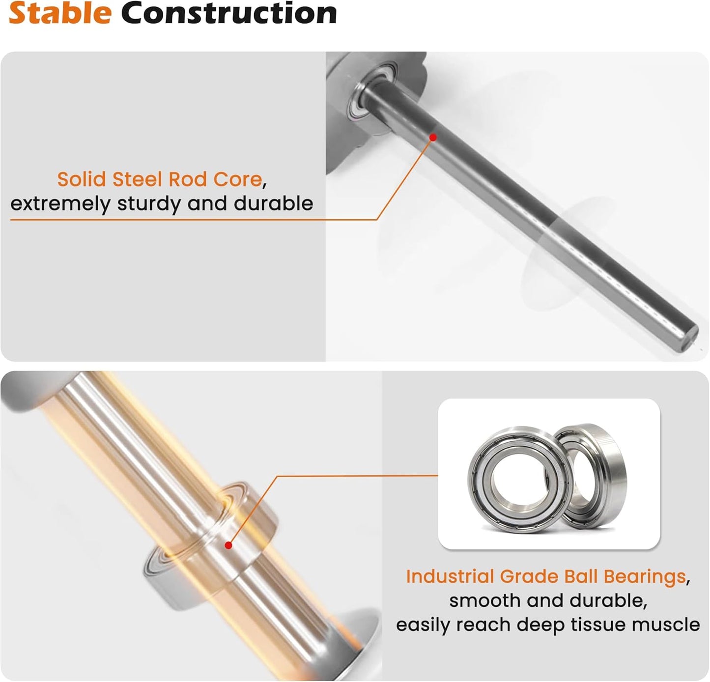 KITWILD Muscle Roller Stick, Massage Roller Stick for Athletes, Body Massage Stick for Muscles Deep Tissue, Muscle Relaxation Roller for Physical Therapy, Myofascial Release, and Yoga Therapy