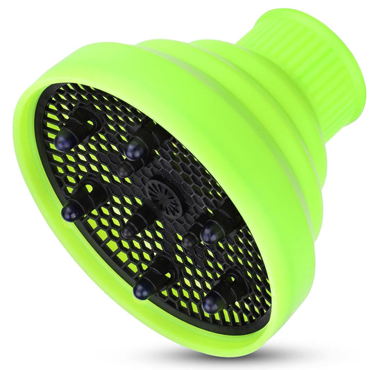 Segbeauty Collapsible Blow Dryer Diffuser, Travel Portable Hair Diffuser for Natural Curly Hair, Professional Lightweight Folding Diffuser Attachment for Dryers Nozzle 1.54 to 1.69 inches Green