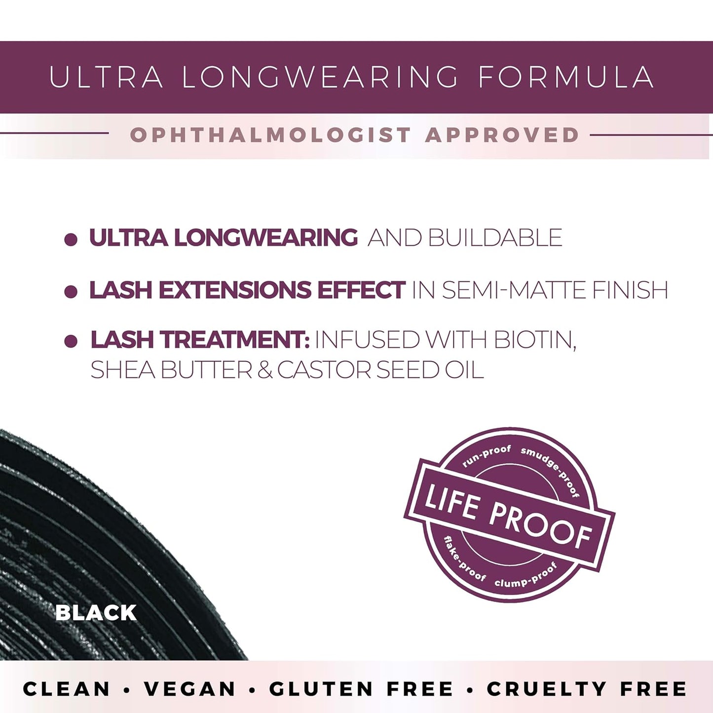 Blinc Lash Extension Tubing Mascara, Extreme Lengthening and Defining Mascara with Biotin, Ultra-Longwearing Washable Mascara, Clean, Vegan and Cruelty-Free, 9mL / 0.30 Fl. OZ (Black)