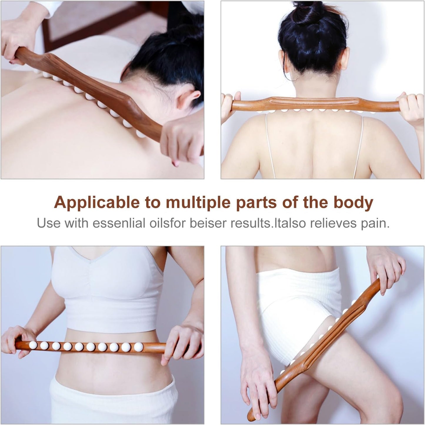 Cool Ceramic Therapy GUASHA Body Massage Tool, Lymphatic, Back Massager Stick, Muscle Relief Massage Ergonomic Design