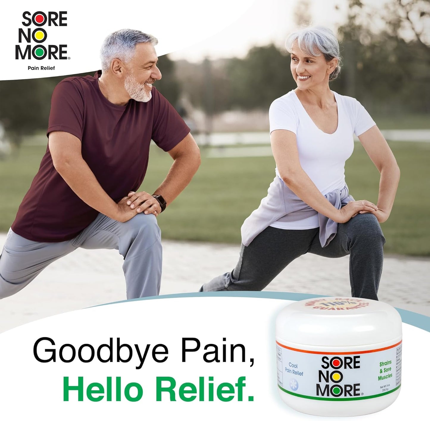 Sore No More Cool Relieving Gel for Aches & Pains in Muscles & Joints associated with Strains, Bruises & Sprains | Absorbs Quickly with a Refreshing Lemon Aroma | 8 oz Jar