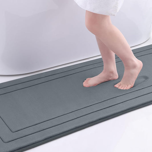 Arotive Memory Foam Bathroom Rug Mat 70x24, Ultra Soft and Absorbent Bath Mat, Machine Wash Dry, Comfortable Bath Rug Carpet for Bathroom Floor, Tub and Shower, Dark Grey