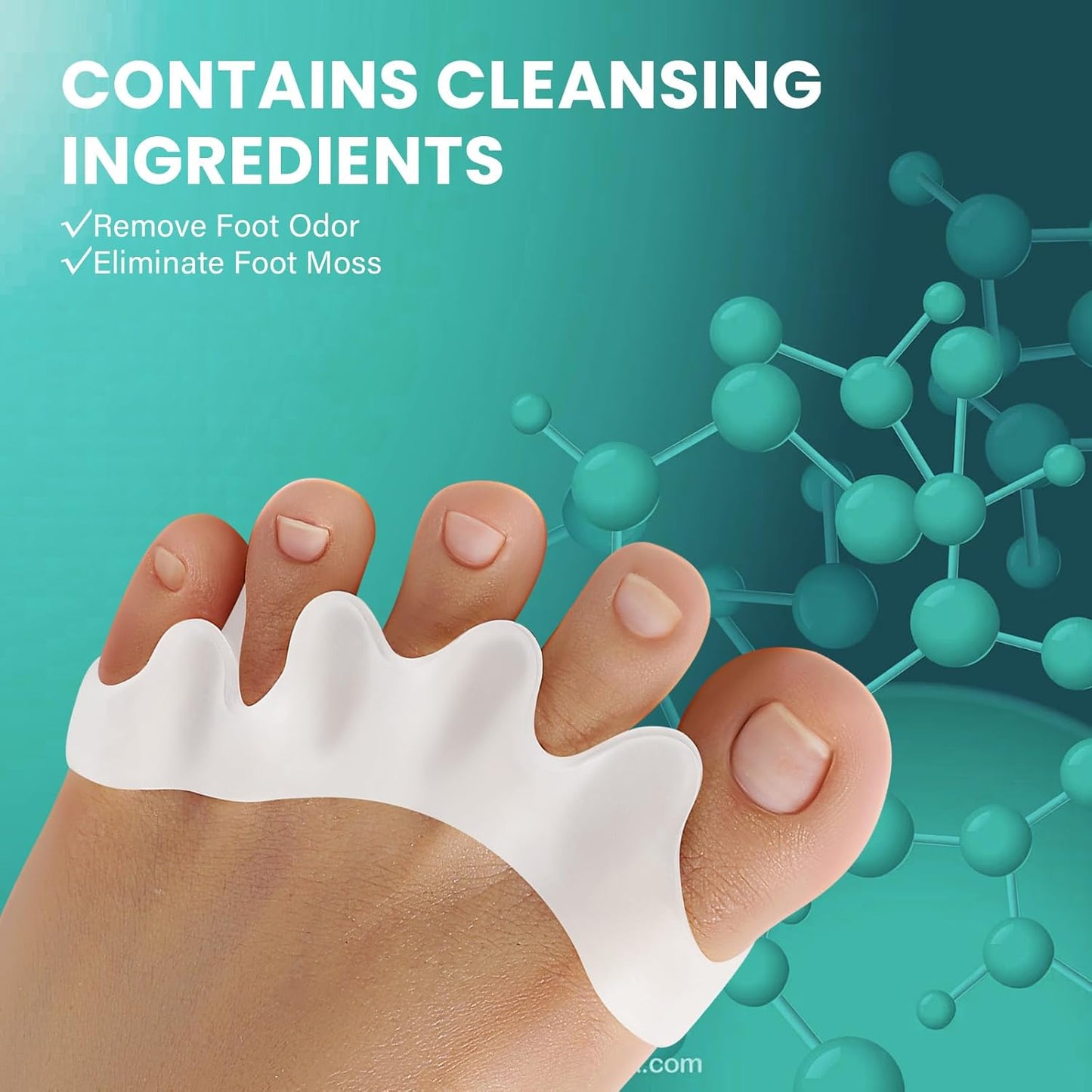 Welnove Toe Separators Spacers for Women - 8 Pack Gel Toe Straightener to Correct Bunions and Relieve Foot Pain - Silicone Toe Spacers for Hammertoe Yoga Practice - White