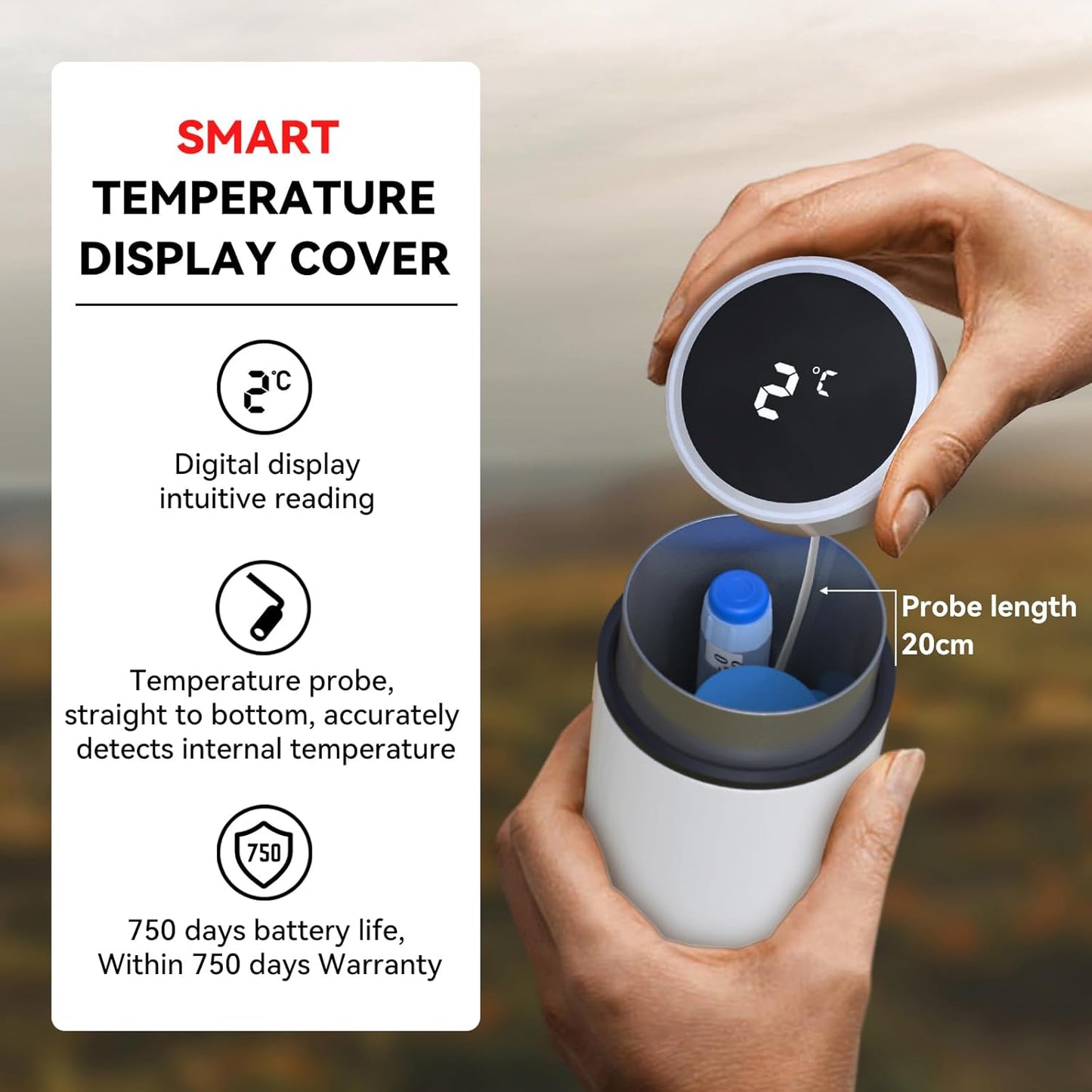 DISONCARE 60H Insulin Cooler Travel case Temp Display Medication Cooler for Medicine Travel TSA Approved Ice Pack Diabetic Medical Cooler Diabetes Bag EpiPen with QR Medical Tag（White）