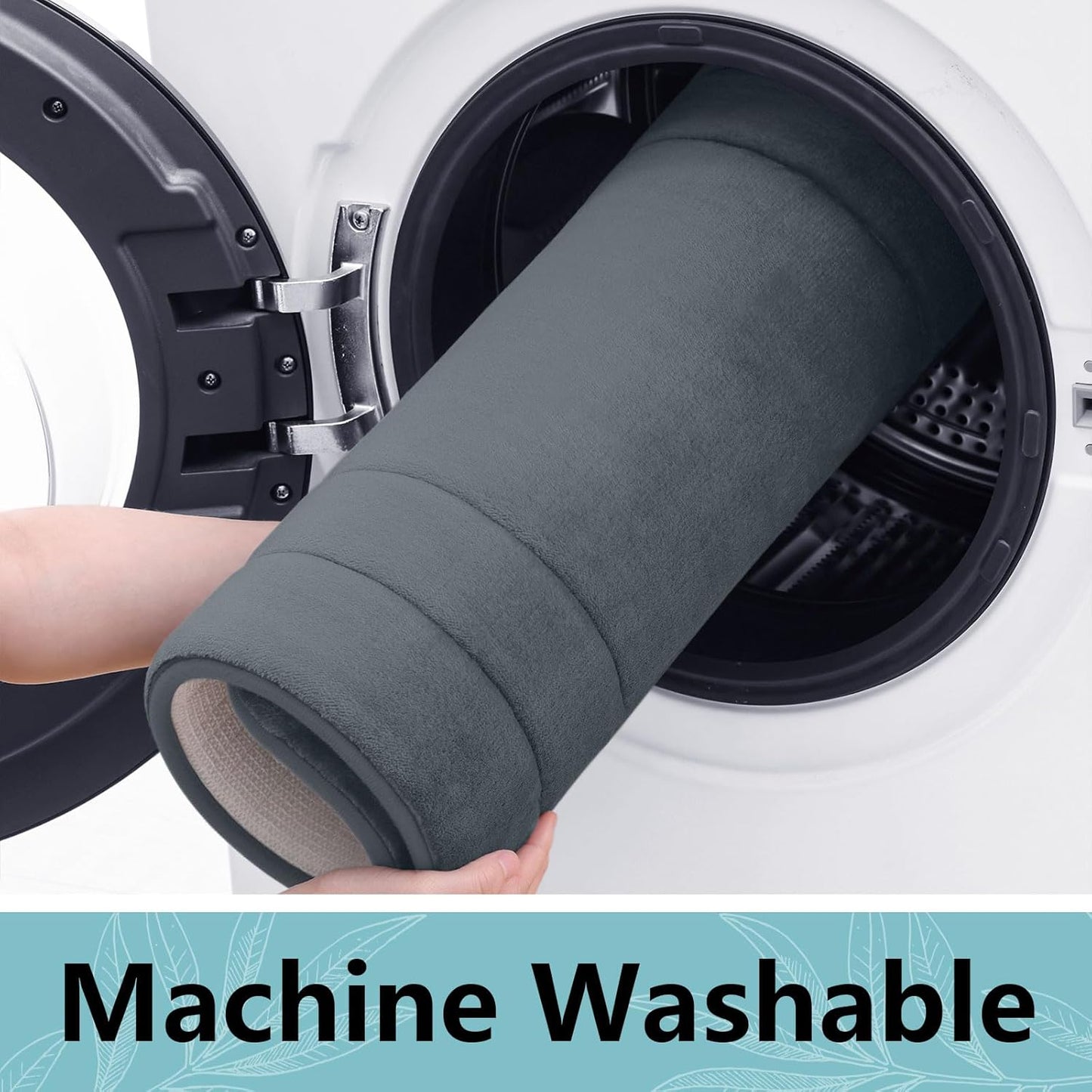 Arotive Memory Foam Bathroom Rug Mat 47x20, Ultra Soft and Absorbent Bath Mat, Machine Wash Dry, Comfortable Bath Rug Carpet for Bathroom Floor, Tub and Shower, Dark Grey