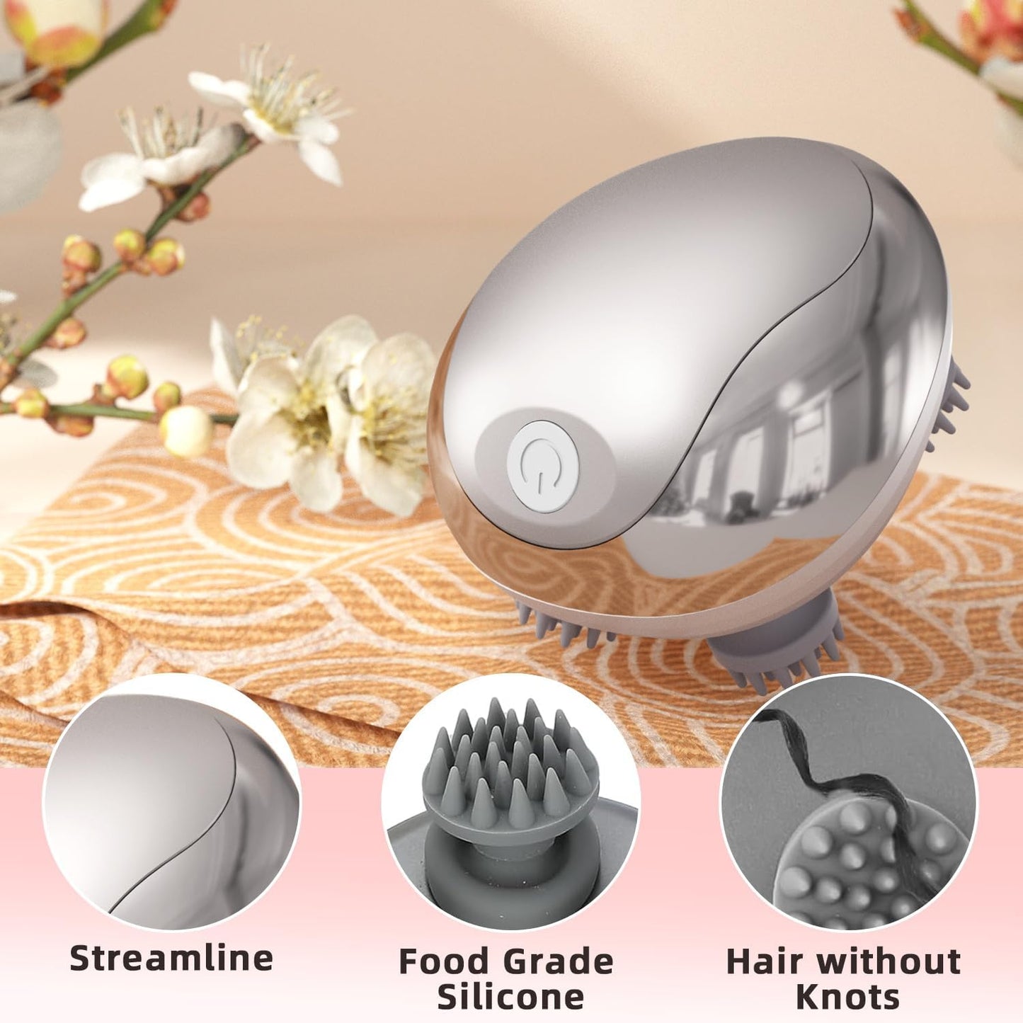 cotsoco Electric Pet Massager for Cats and Dogs Care with 8 Massage Heads, Handheld Cordless Head Scratcher Scalp Massager for Hair Growth, Deep Clean and Stress Relax, Gifts for Women, Men,Pets