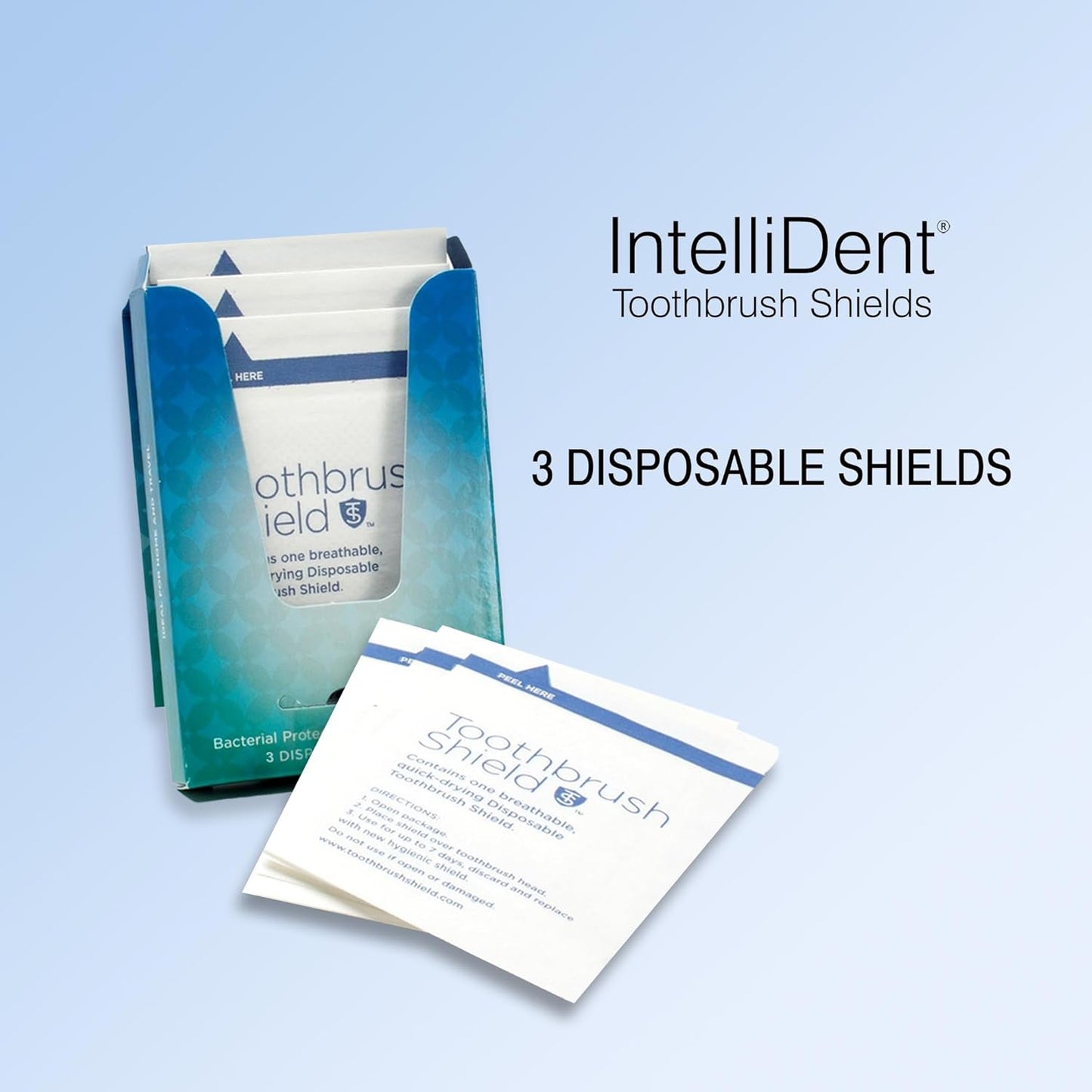 Intellident Toothbrush Shields - Pack of 3 Toothbrush Head Cover Caps - Breathable, Quick-Drying & Disposable - Perfect for Travel, Home & Office Use