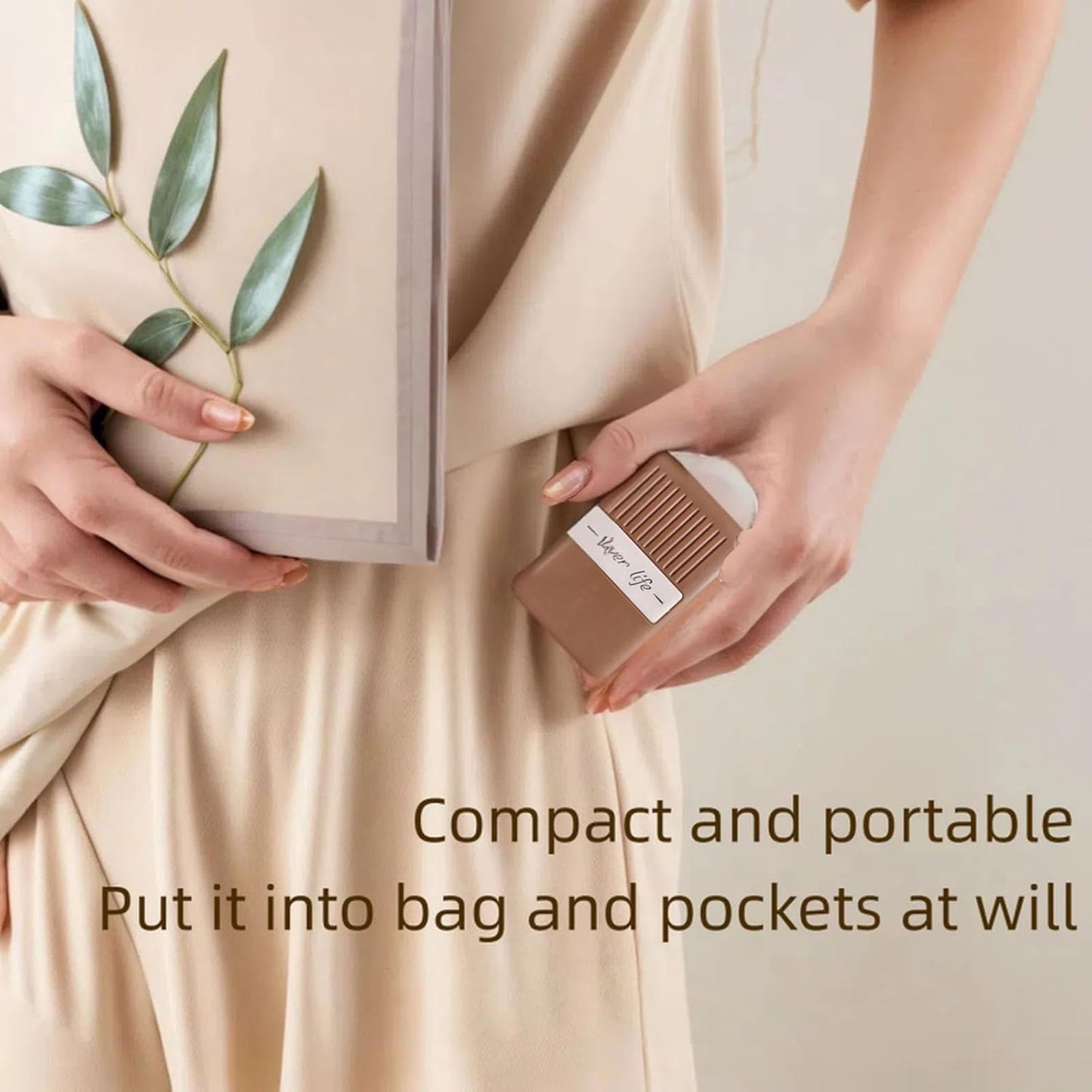 Mini Lint Roller Reusable Travel Lint Rollers for Clothes Portable Lint Remover for Pet Hair Purse Dust Fuzz Washable Sticky Small Size Compact 1.9''×1''×2.9''(Caramel)