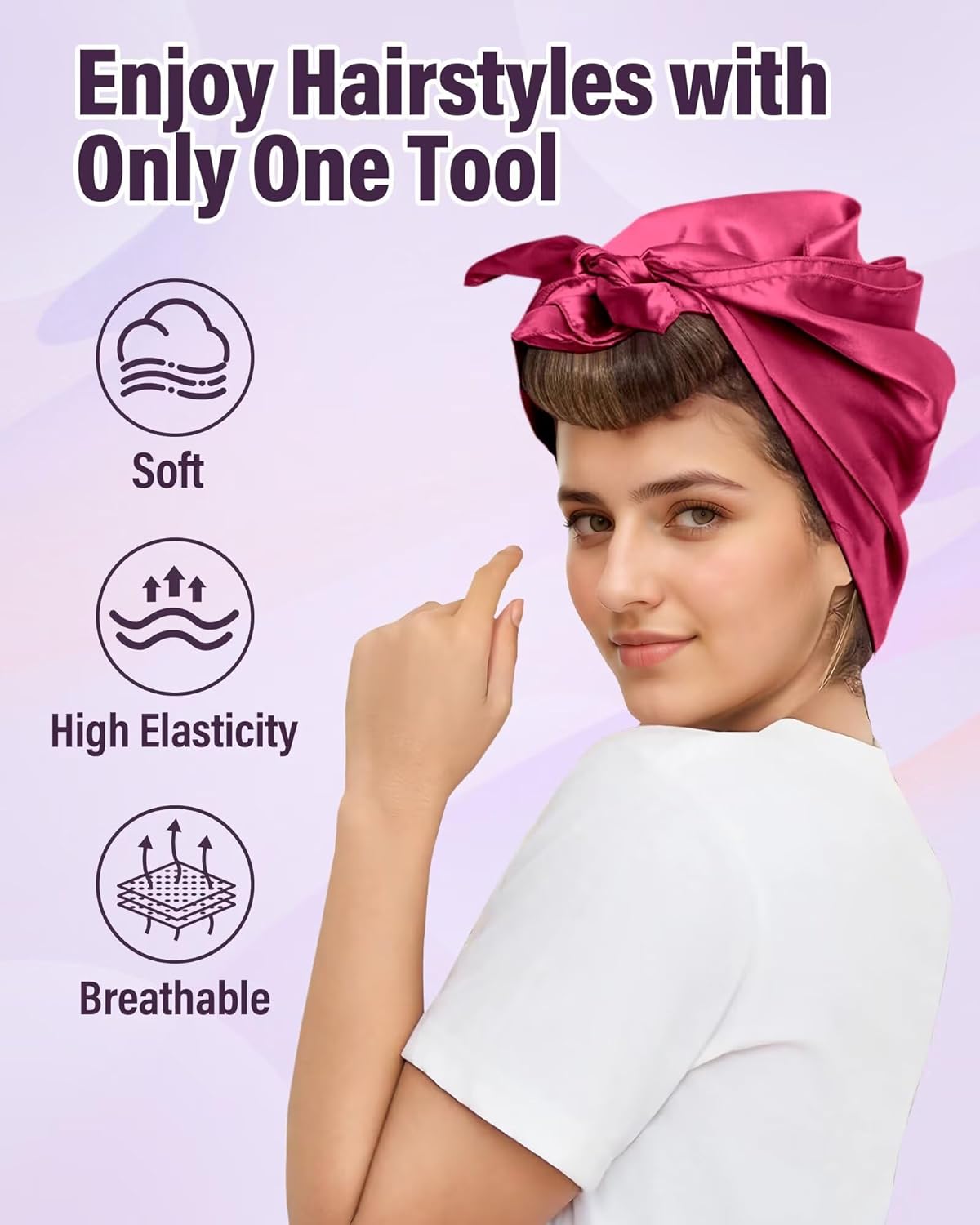 Heatless Hair Curler Overnight Curls-3 Pcs No Heat Curling Blowout Rod to Sleep In,Hair Rollers with Satin Scarf