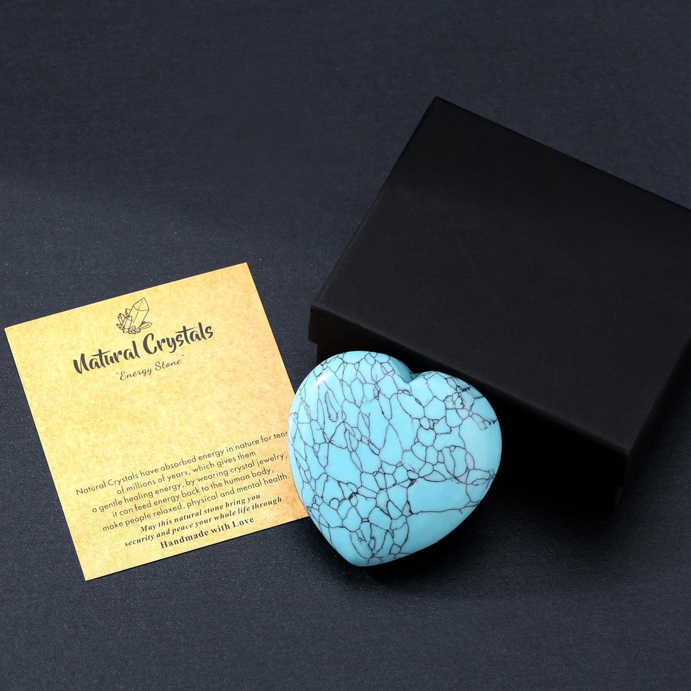 MAIBAOTA 60 mm Green Turquoise Crystals Large Heart Stone Healing Crystals Natural Crystal Heart Reiki Gemstone Polished Heart Shaped Rocks Meditation Mothers Day Crystal Gifts for Mom Her