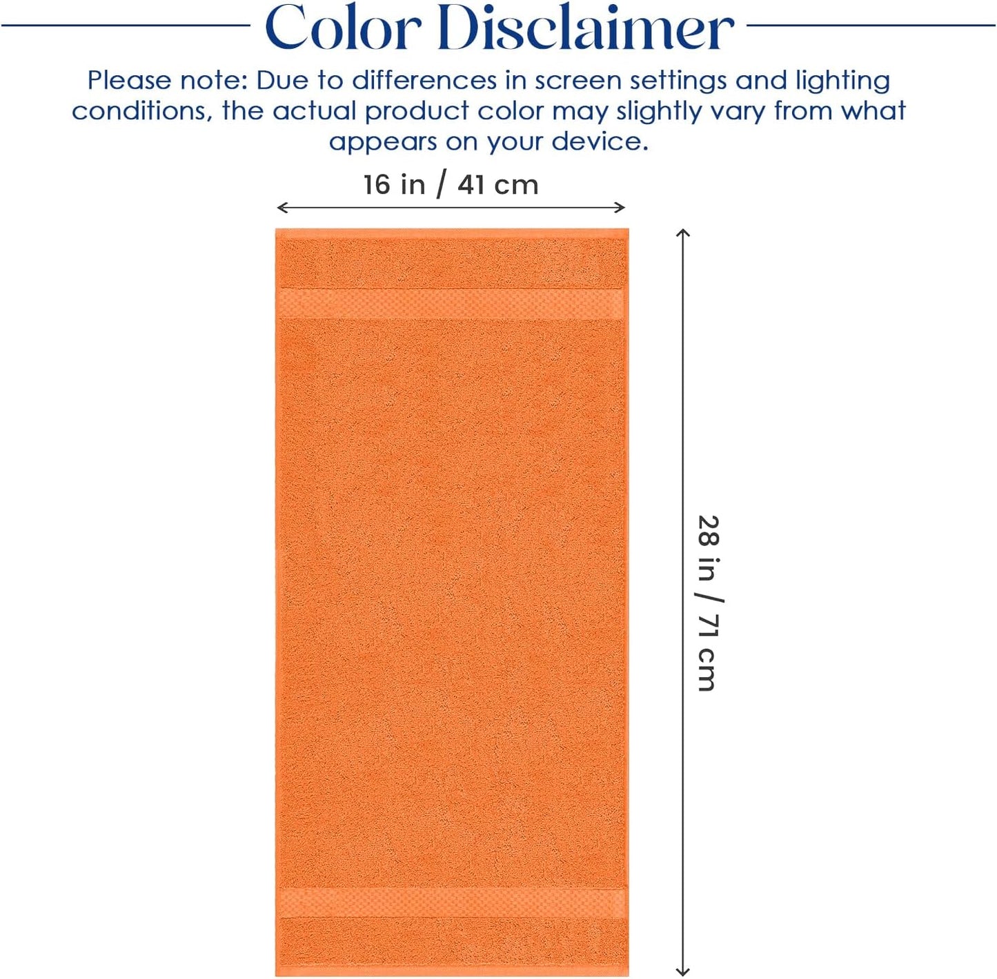 DAN RIVER 6-Pack Premium Hand Towels (16x28 Inches) - 100% Cotton, Ultra Soft, Lightweight, Highly Absorbent Towels for Bathroom, Spa, Gym, Salon, Hotel, and Travel - 550 GSM – Orange