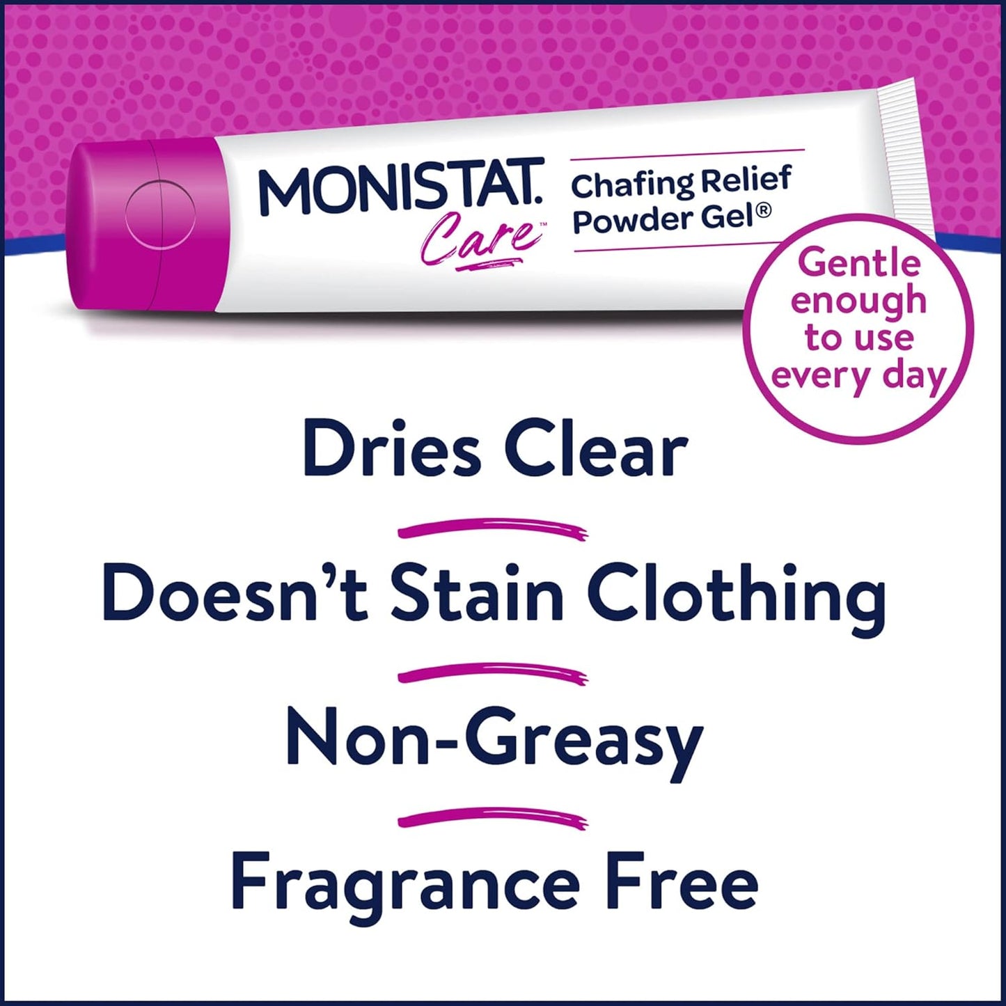 Monistat Chafing Relief Powder Gel, Long-Lasting Anti-Chafing Protection for Bikini Area, Thighs and Bra Lines, 1.5 Oz, Pack of 4