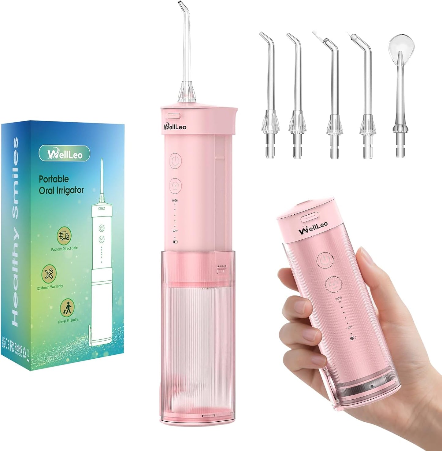 Mini Water Flosser for Teeth,Travel Dental Flosser Picks, Portable Oral Irrigator with Telescopic Water Tank, 5 Modes IPX7 Waterproof Tooth Flosser for Brace, Sensitive Teeth, with Storage Bag