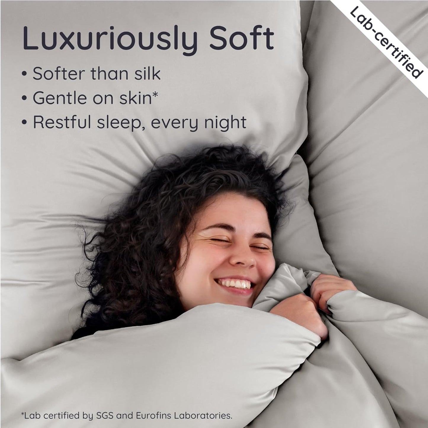 Bambaw 100% Viscose Derived from Bamboo Pillowcase King Size – Set of 2 Cooling Pillow Cases for Hair Protection with Envelope Closure, Breathable & Anti Acne Pillowcase (Moonlight Gray)