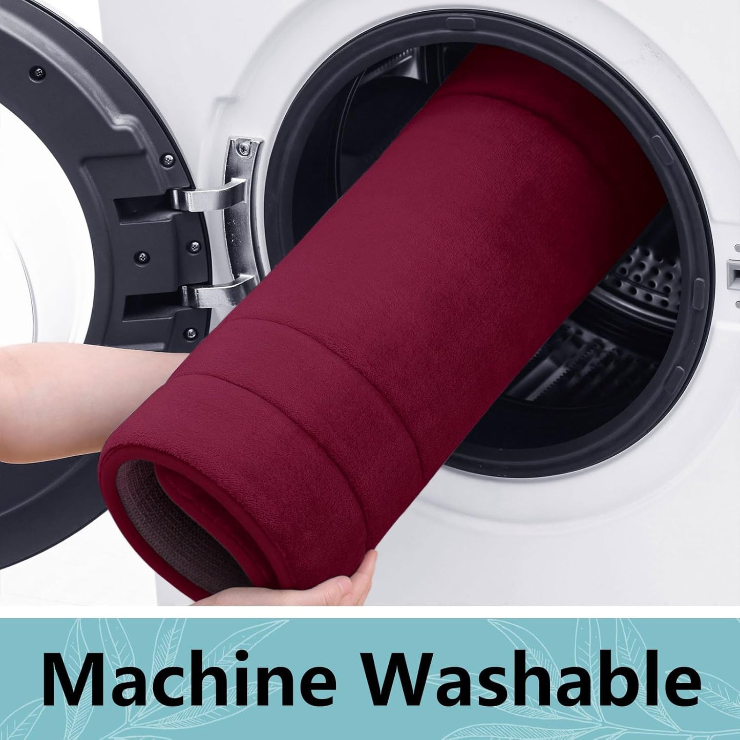 Arotive Memory Foam Bathroom Rug Mat 44x24, Ultra Soft and Absorbent Bath Mat, Machine Wash Dry, Comfortable Bath Rug Carpet for Bathroom Floor, Tub and Shower, Burgundy