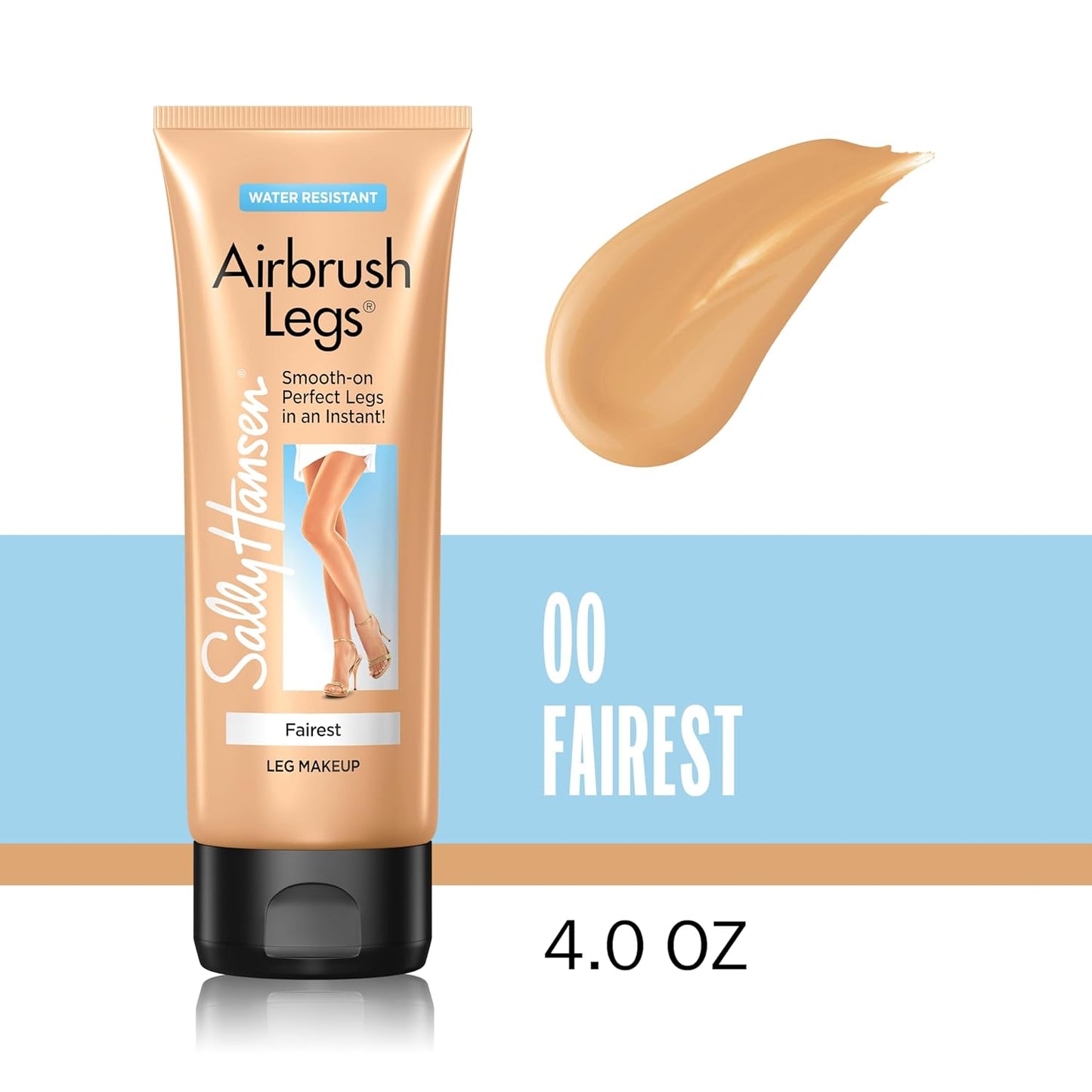 Sally Hansen Airbrush Legs®, Leg Makeup, Fairest, Easy Application, Flawless Looking Legs, Water Resistant, Transfer Proof Lotion